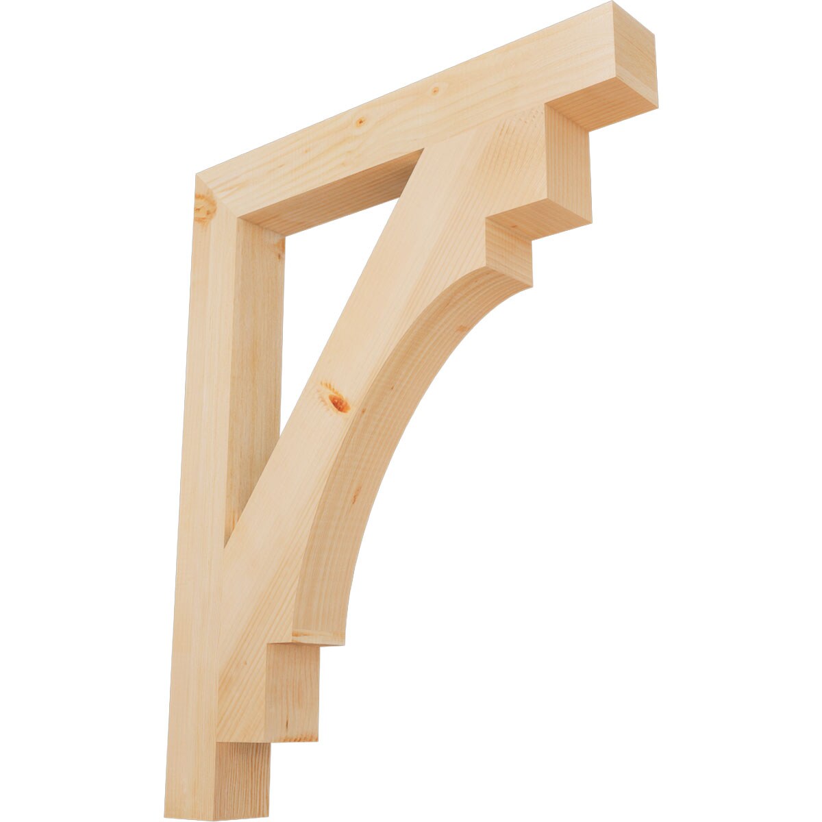 Ekena Millwork BKT04X30X38MRC05SDF Merced block smooth 3-1/2-in x 30-in x 38-in Douglas fir Brown Wood Standard bracket