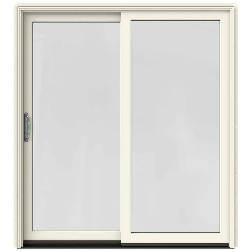 Jeld-wen 72-in X 80-in Low-e Argon Vanilla Clad-wood Sliding Left-hand 