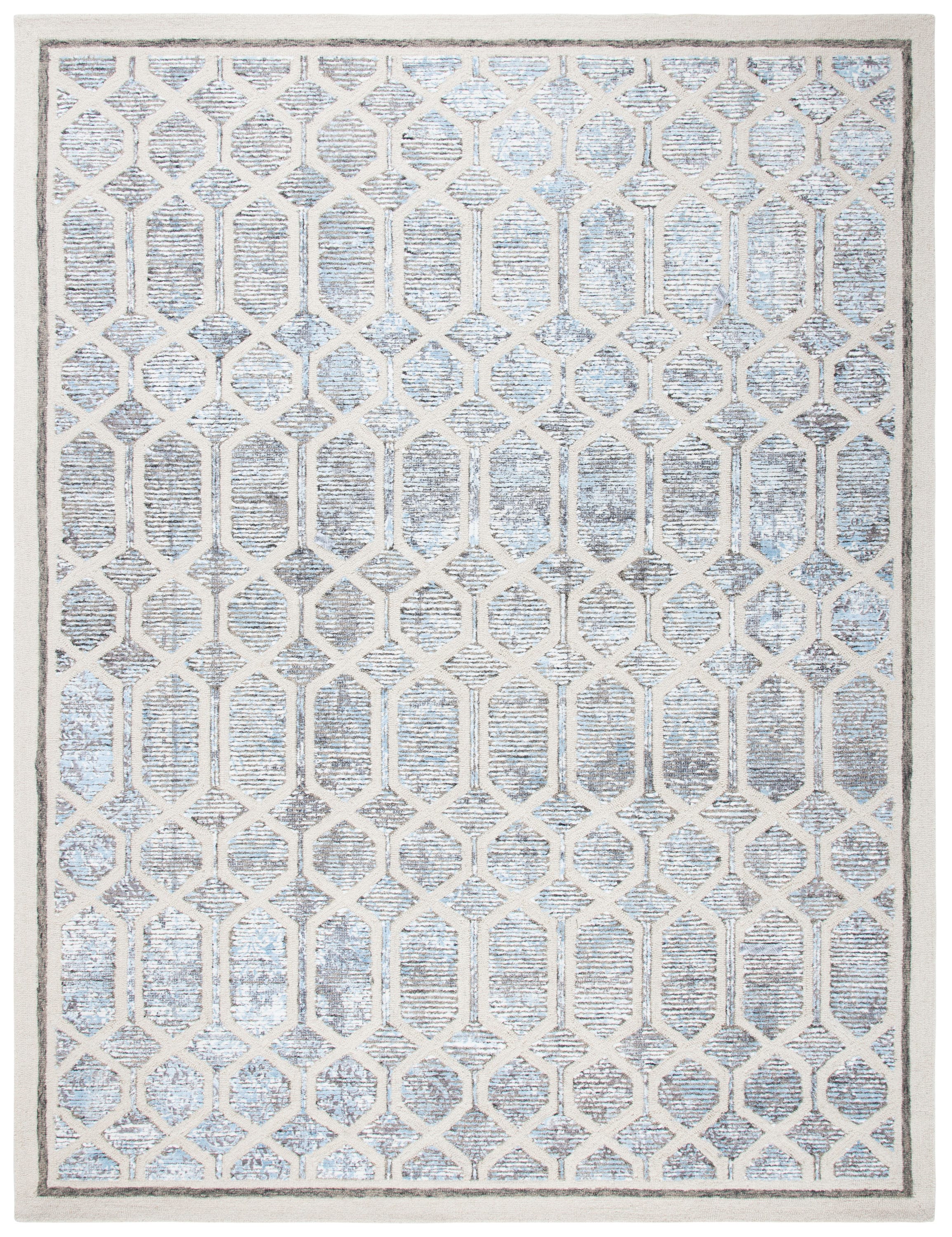 Safavieh ARR665M-9 Artistry 600 Mallaury 9 x 12 (ft) Tufted Synthetic Ivory/Blue Rectangular Indoor Abstract Bohemian/Eclectic Area rug