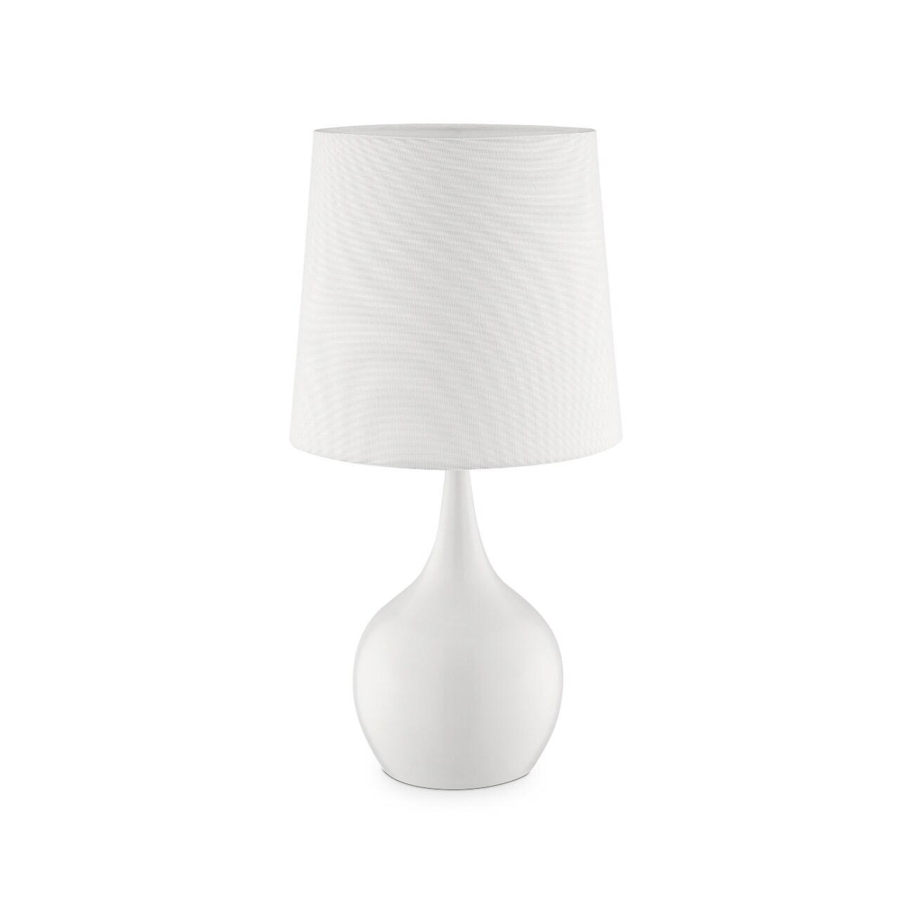 HomeRoots 4000468693 23.5-in White Touch Table Lamp with Metal Shade