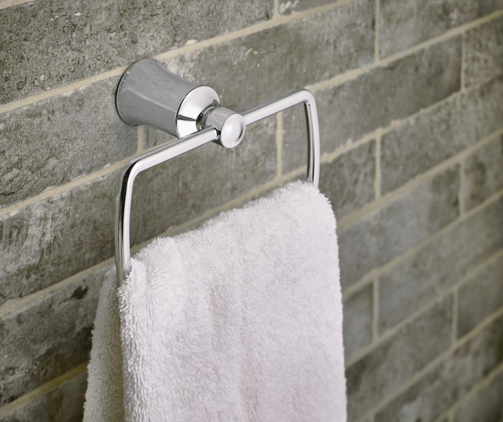 Moen Dartmoor Chrome Wall Mount Single Towel Ring in the Towel Rings ...