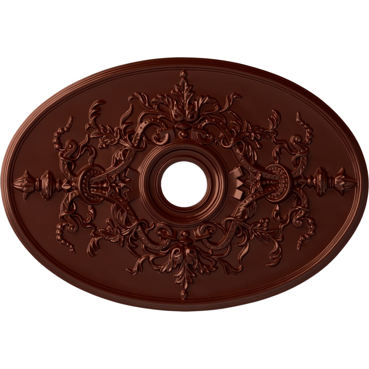 Ekena Millwork CM21X30ALACS Alexa 21.25-in W x 30.75-in L Painted Antique Copper Polyurethane Whole Ceiling Medallion