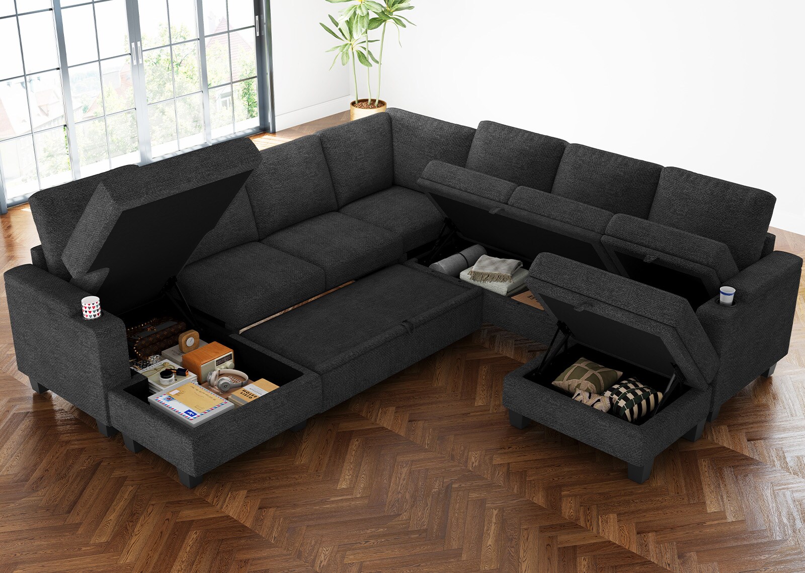 Belffin BF098-ABCDEGI-DGRAY futons - View #3