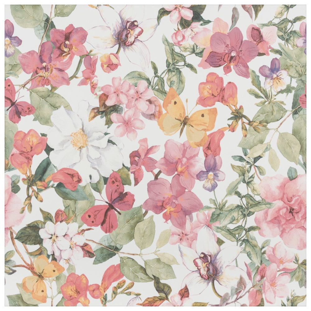 Affinity Tile FIM19FMD Imagine Floral Meadow 19-in x 19-in Matte Porcelain Patterned Floor and Wall Tile (10.56-sq. ft/ Carton)