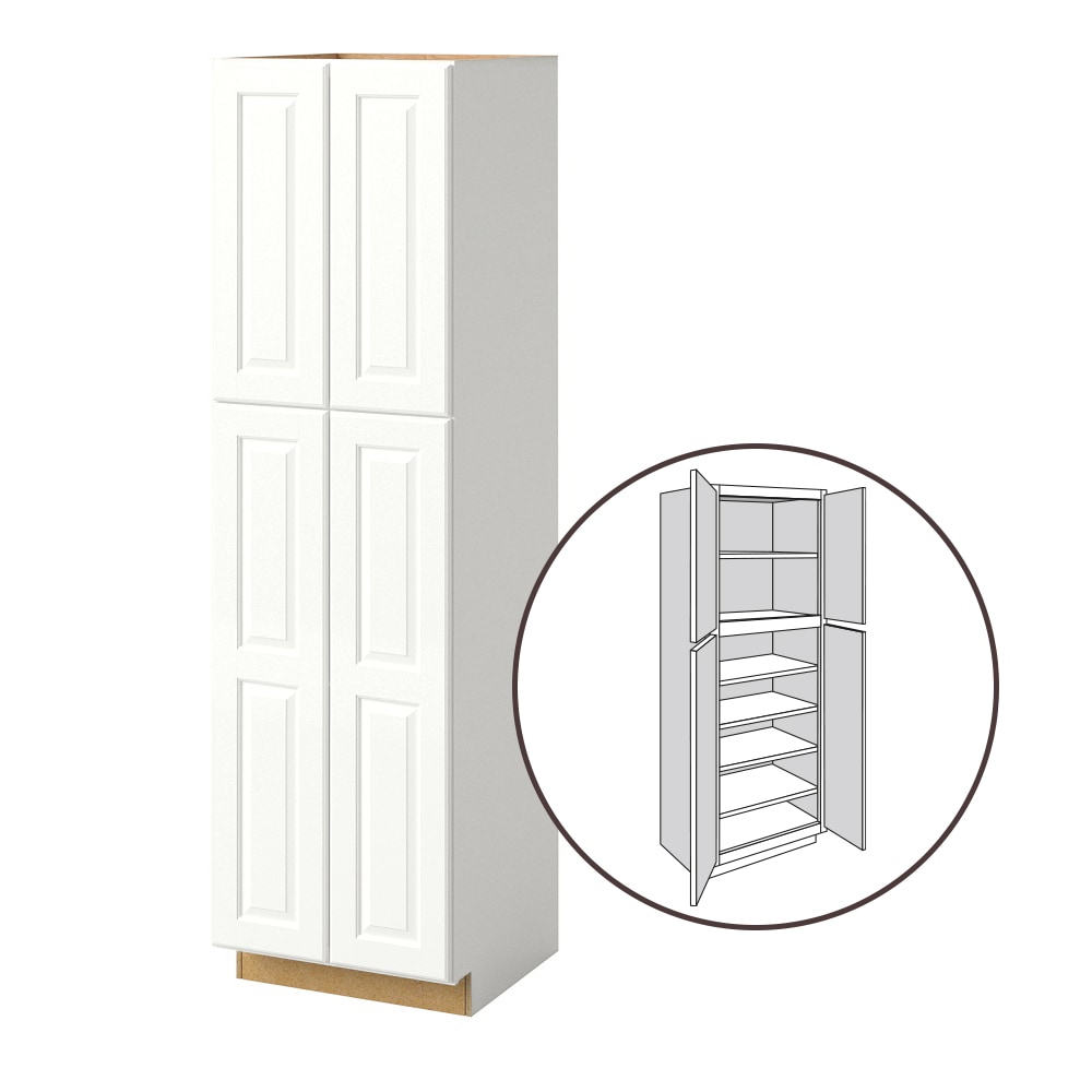 allen + roth 63131TS Tilson 24-in W x 84-in H x 24-in D Linen Pantry Fully assembled Cabinet (Raised Panel Square)