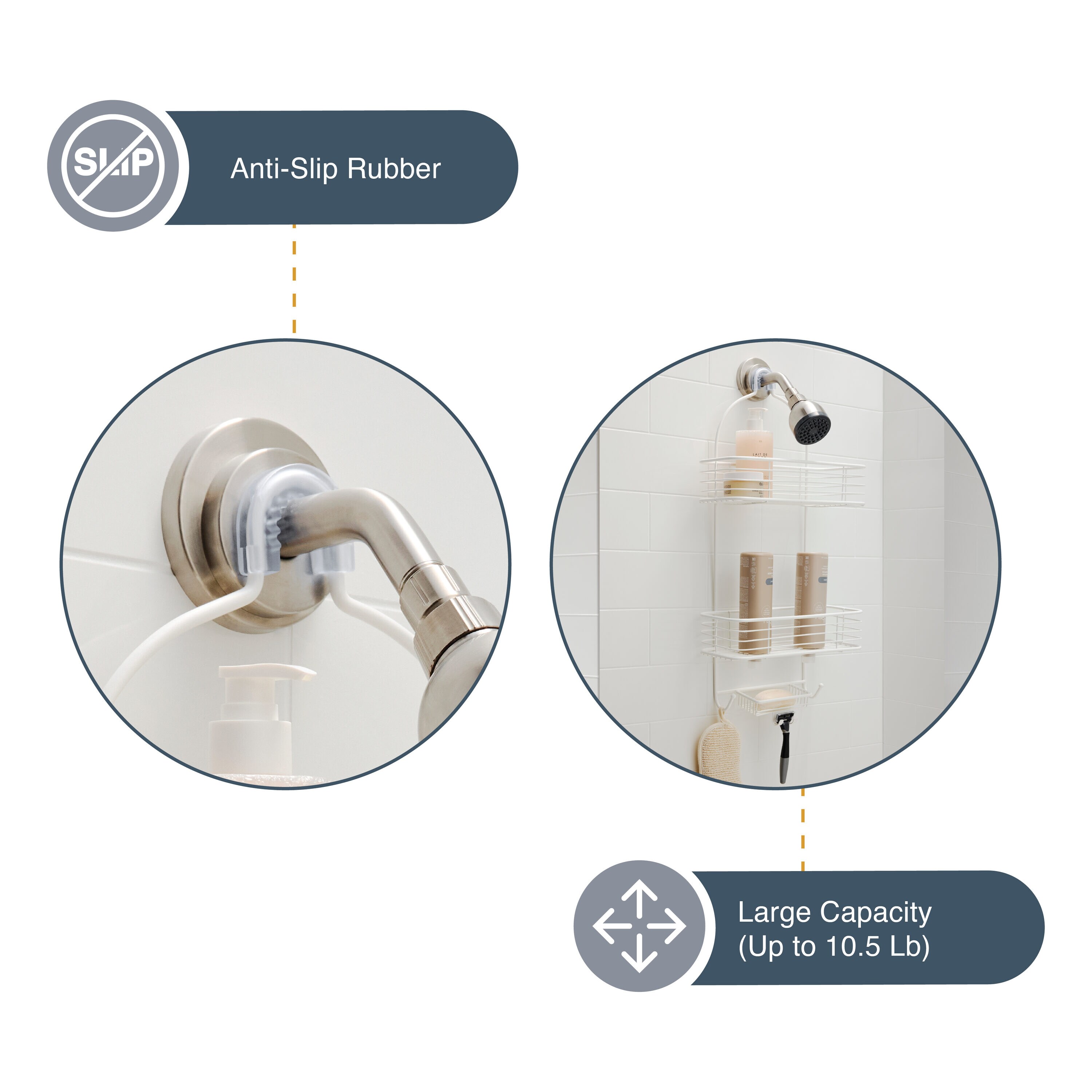 Style Selections SC430SSLWT Hanging-Shower-Caddies - Thumbnail View #4