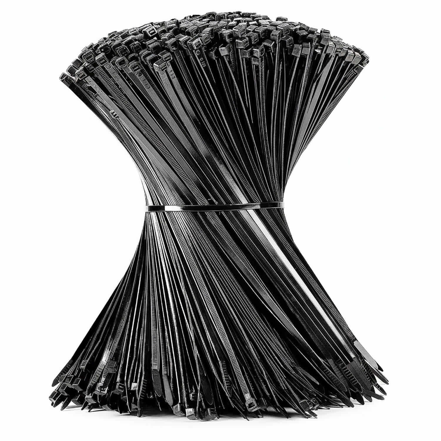 Etokfoks 1200pcs Black Heavy Duty Nylon Cable Zip Ties 12 Inch with 50lb Tensile Strength for Indoor Outdoor Use #EFT1020Z23