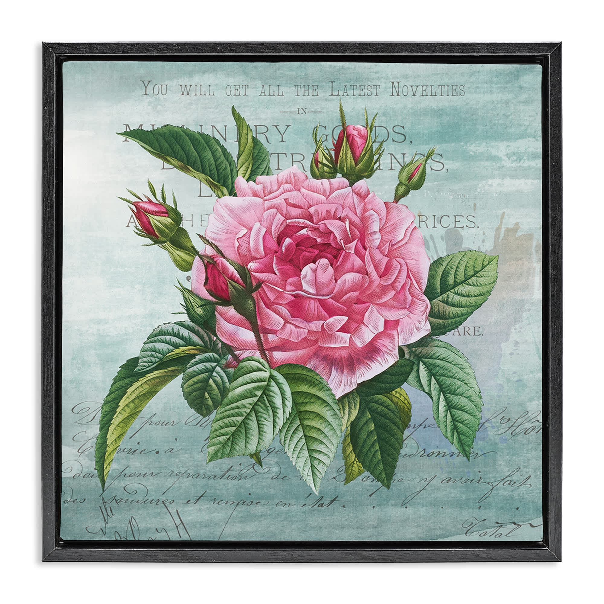 Stupell Industries BT-982-FFB-24X24 Pink Dahlia over Rustic Floating Frame design by Susan Arnot