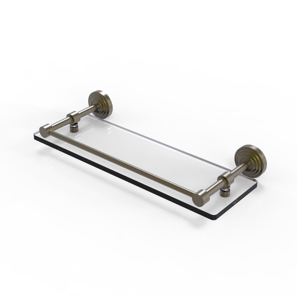 Allied Brass WP-1/16-GAL-ABR Waverly Place Antique 1-Tier Brass Wall Mount Bathroom Shelf (16-in X 3-in X 5-in)