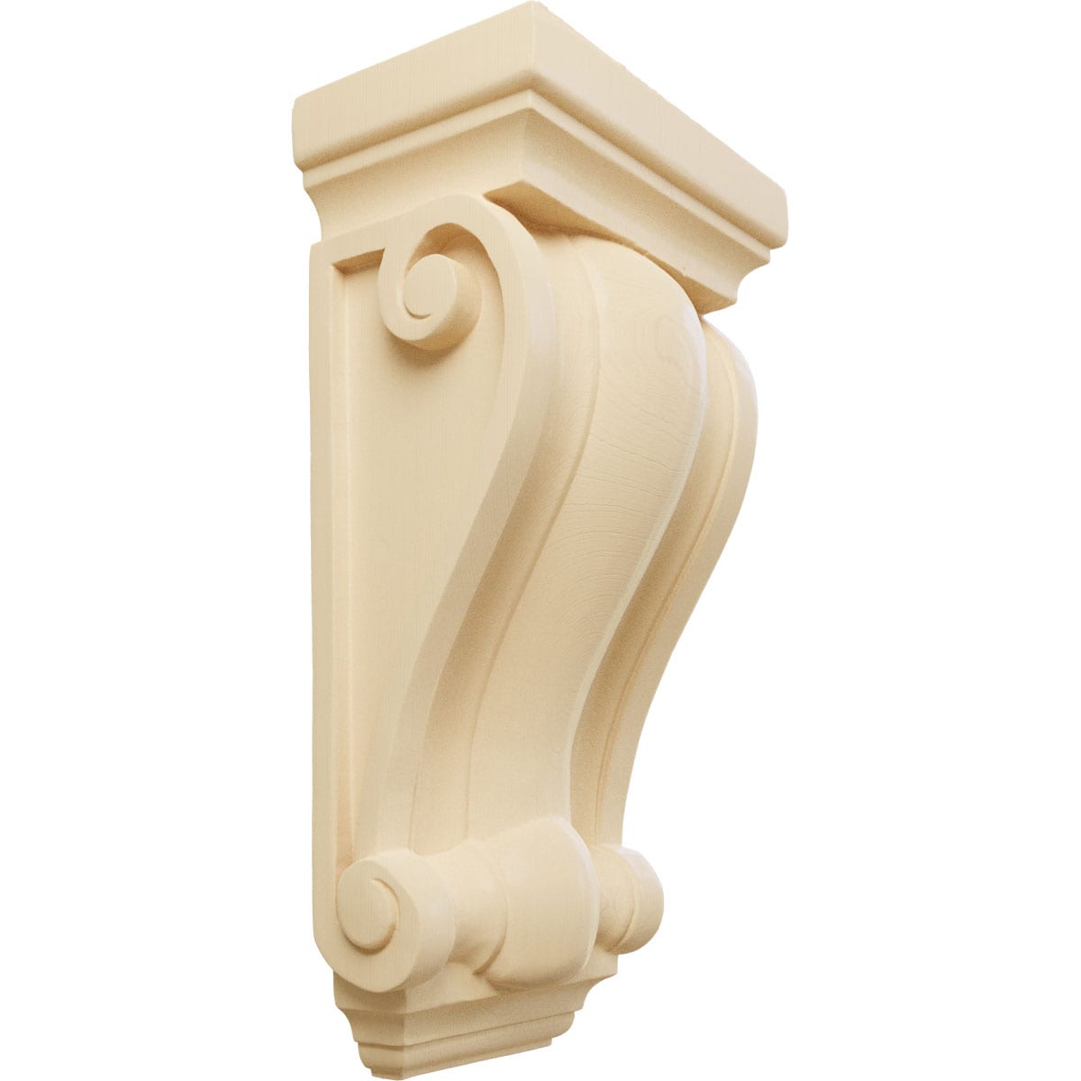 Ekena Millwork CORW07X04X14COMA 7.5-in x 4.5-in x 14-in Unfinished Maple Wood Paintable/Stainable Corbel