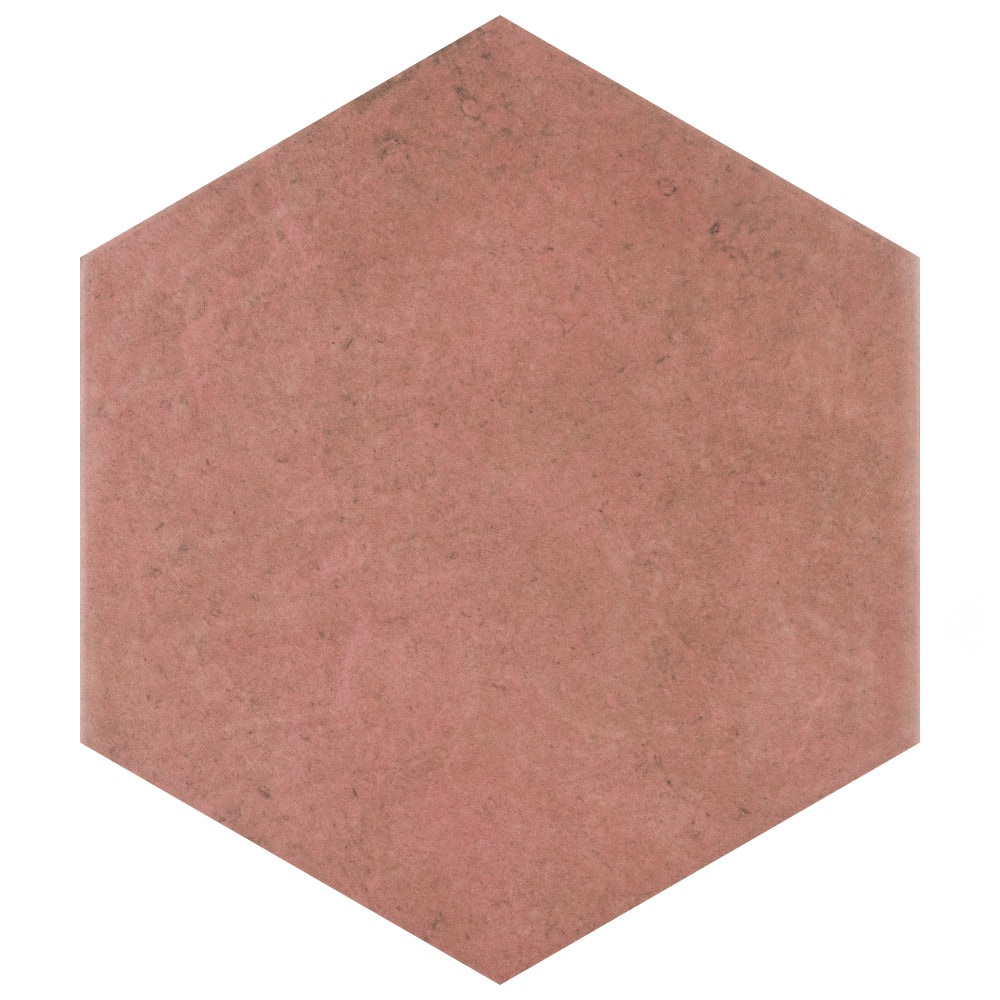 Affinity Tile FEQ8HTXWN Heritage Hex Wine 7-in x 8-in Multi-finish Porcelain Stone look Hexagon Standard Floor and Wall Tile ( 7.5-sq ft Carton )