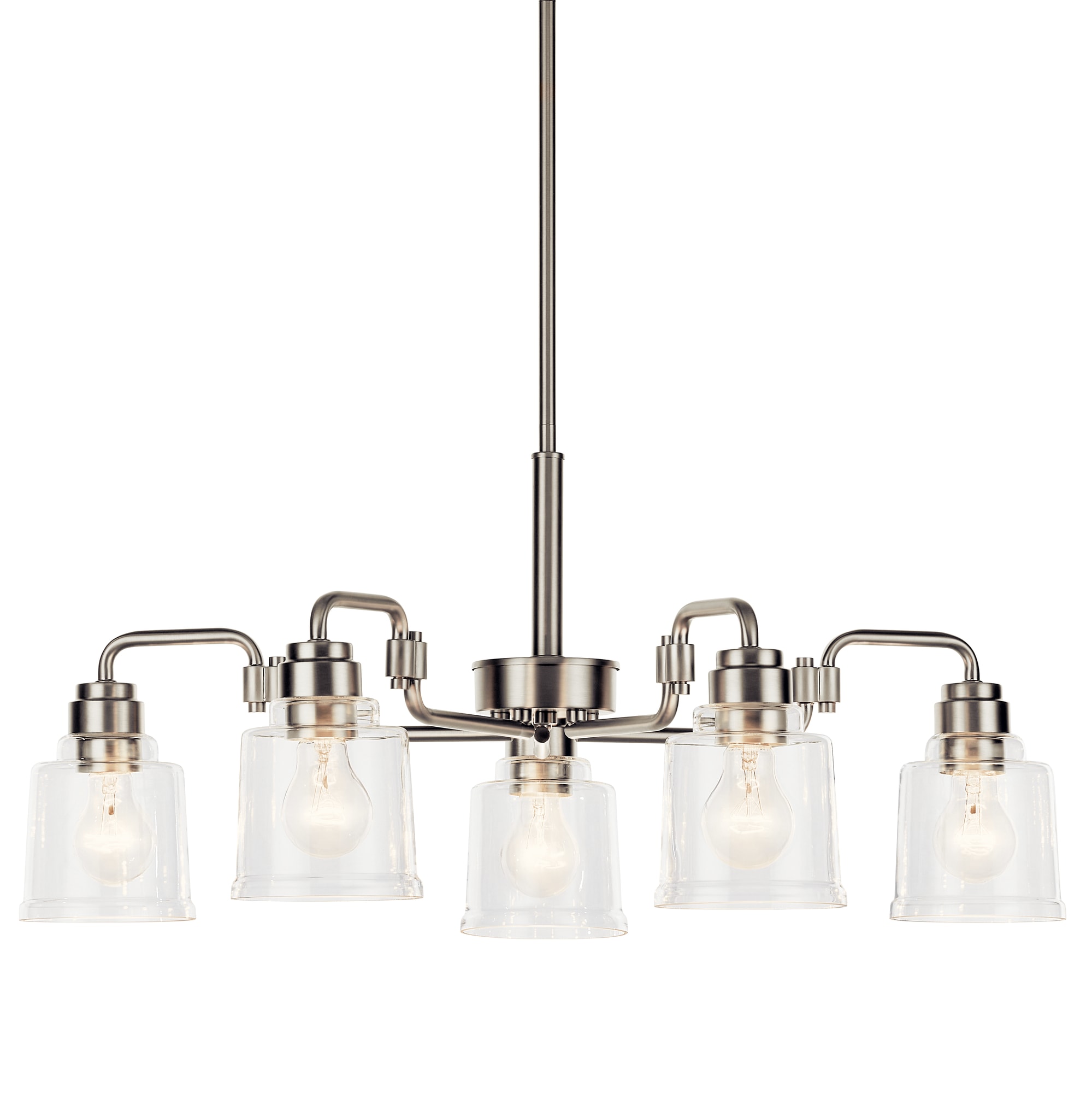 Kichler Aivian 5-Light Brushed Nickel Vintage Dry rated Chandelier in ...