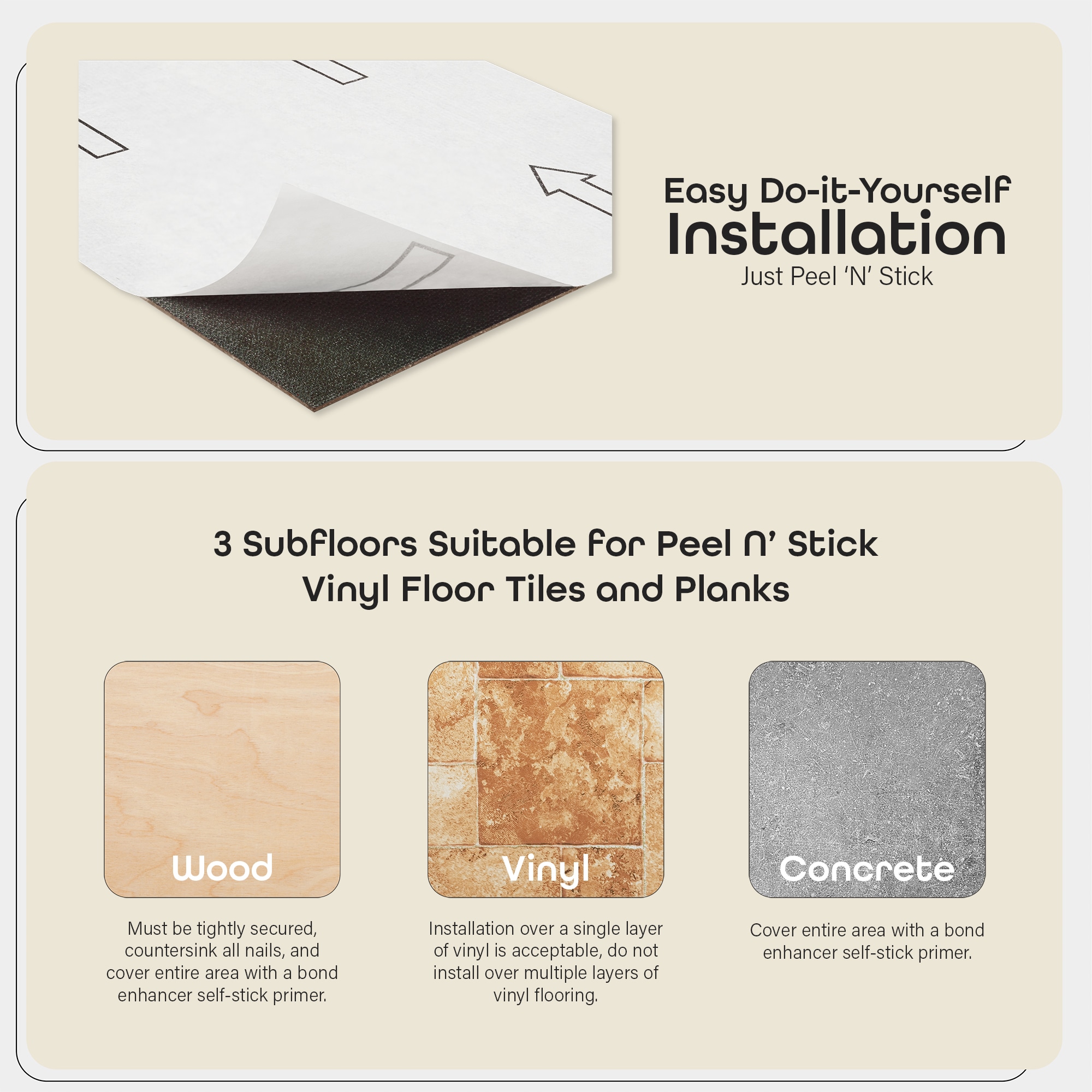 Arabesque Pattern Self-Adhesive Vinyl Floor Tiles, 12" x 12", 20 Tiles