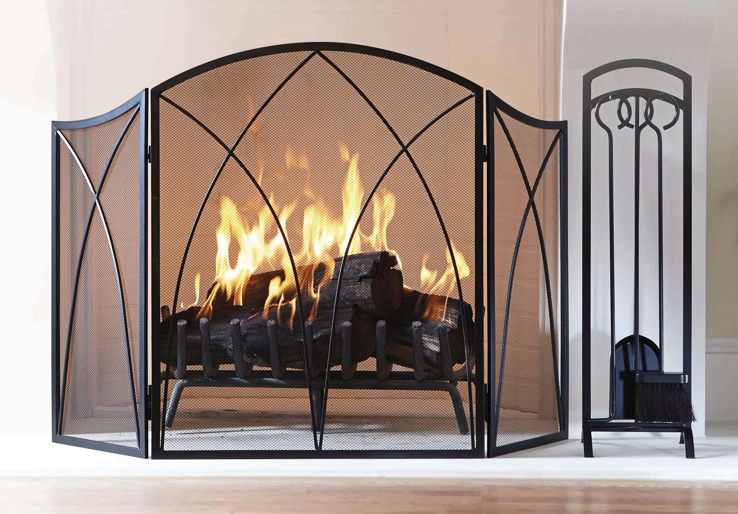 通販 専門 店 Pnl Arch Fireplace Scrn Blk その他ガーデニング、園芸用品