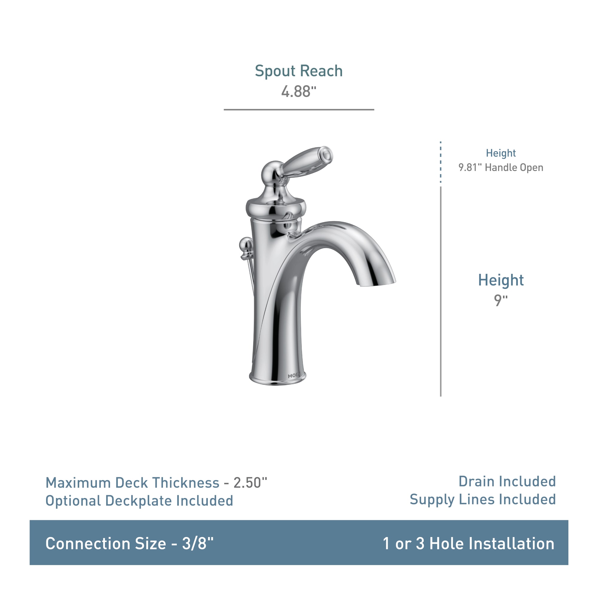 Moen Brantford Brushed Nickel 4 In Centerset 1 Handle WaterSense   62725496 