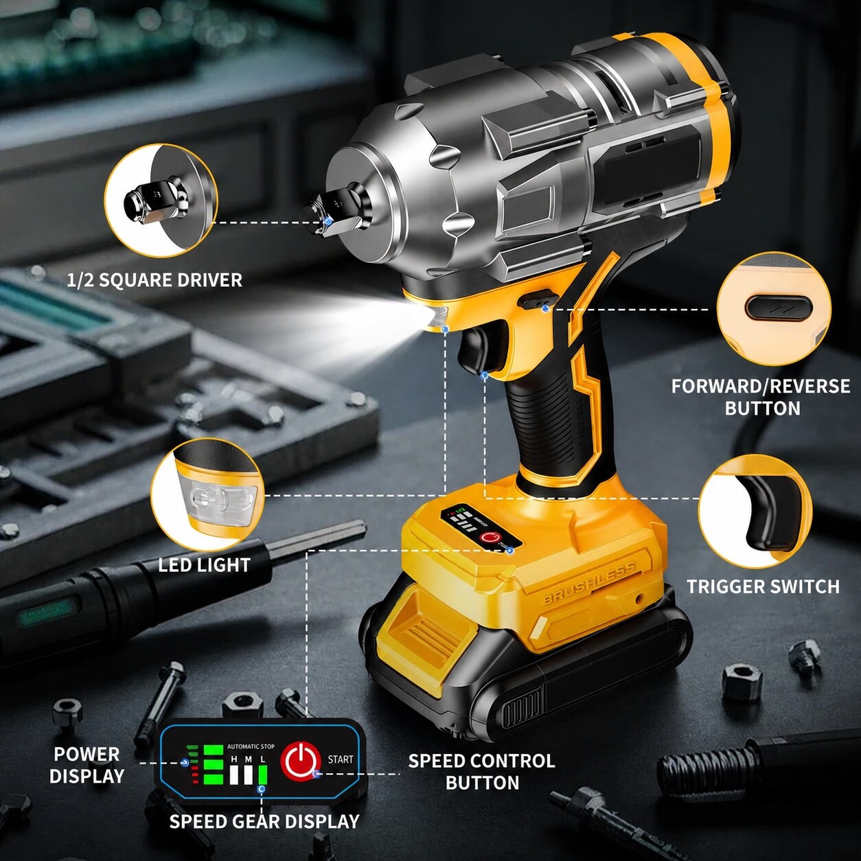 SenQWFa LDC0818C399 Cordless-Impact-Wrenches - View #6