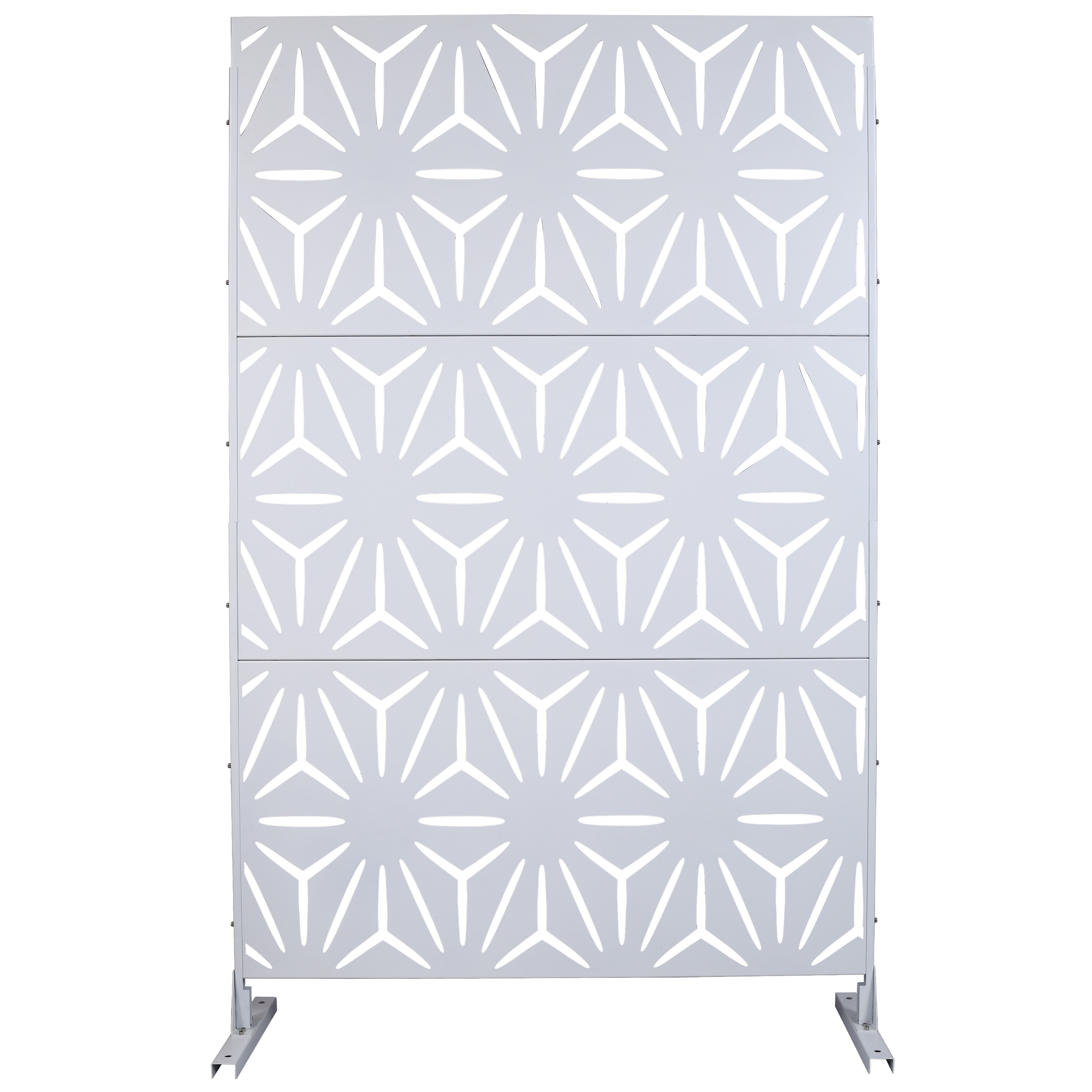 LUXEYARD Outdoor Indoor Privacy Screen Metal Privacy Screen Freestanding Decorative Privacy Screen for Deck Balcony Patio Privacy Fence Panels
