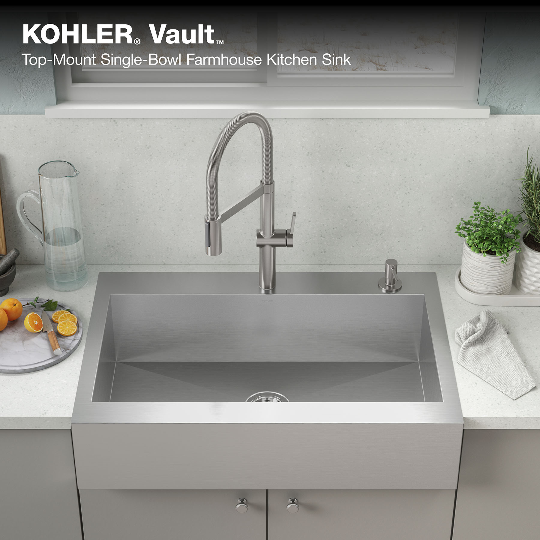 Kohler K-3944-1-NA Vault 36 Double Basin Top-Mount
