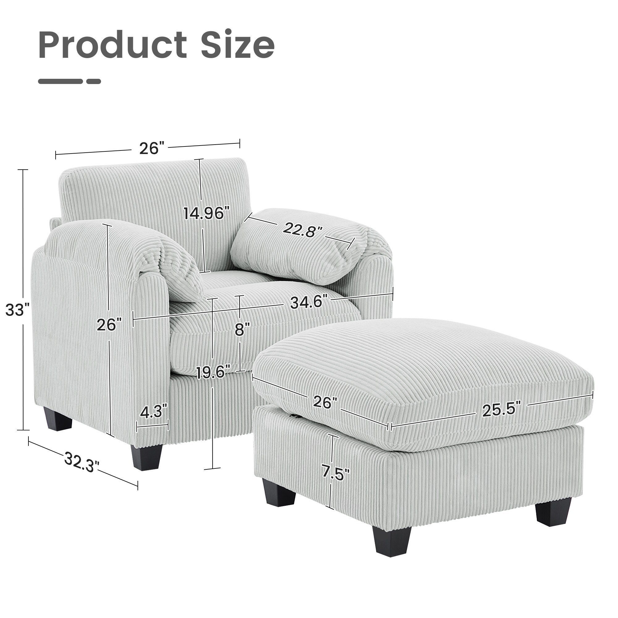 Serwall SWDXRZJ01-WH Sofas-Loveseats - View #3
