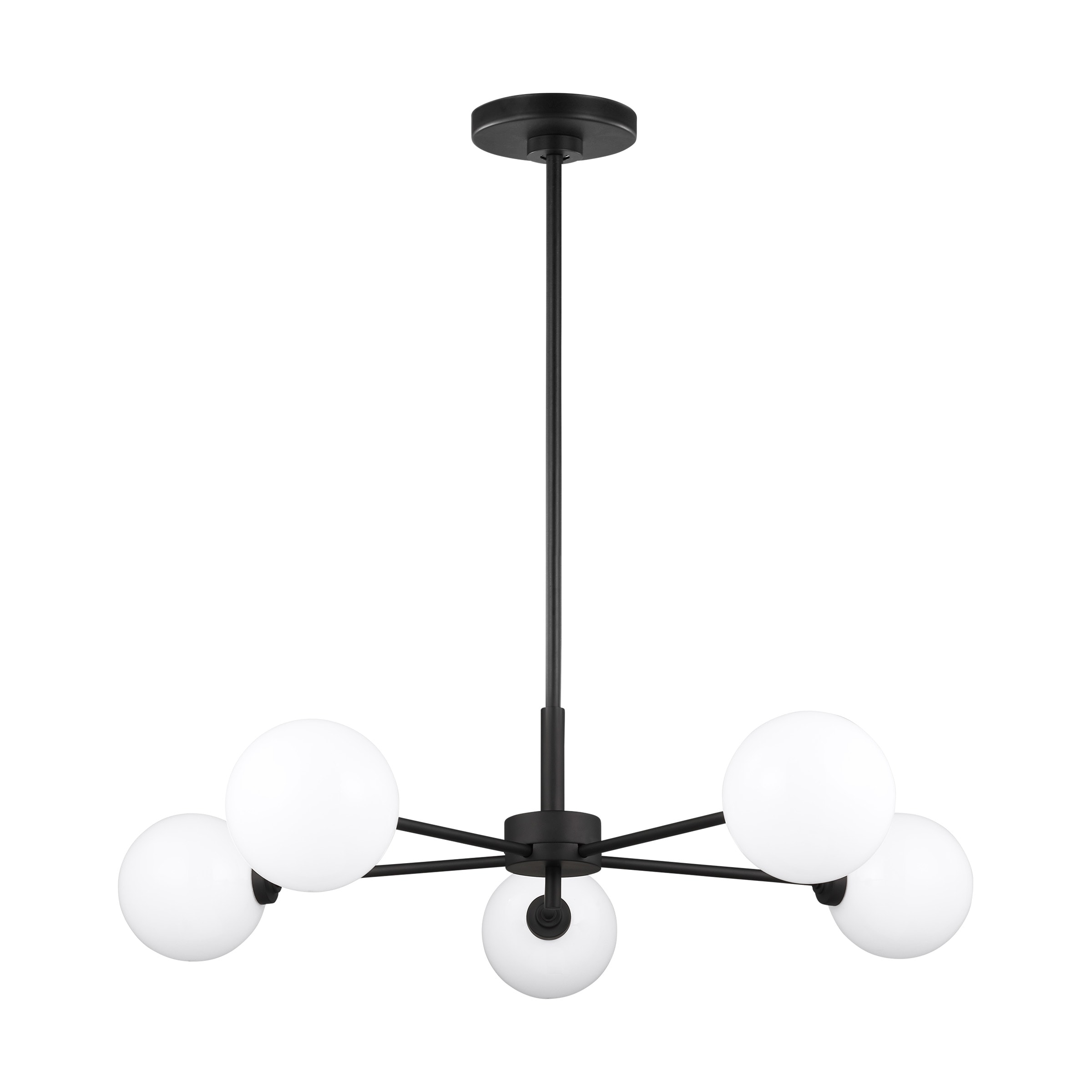 Tallis Midnight Black Sputnik-Style Outdoor Chandelier