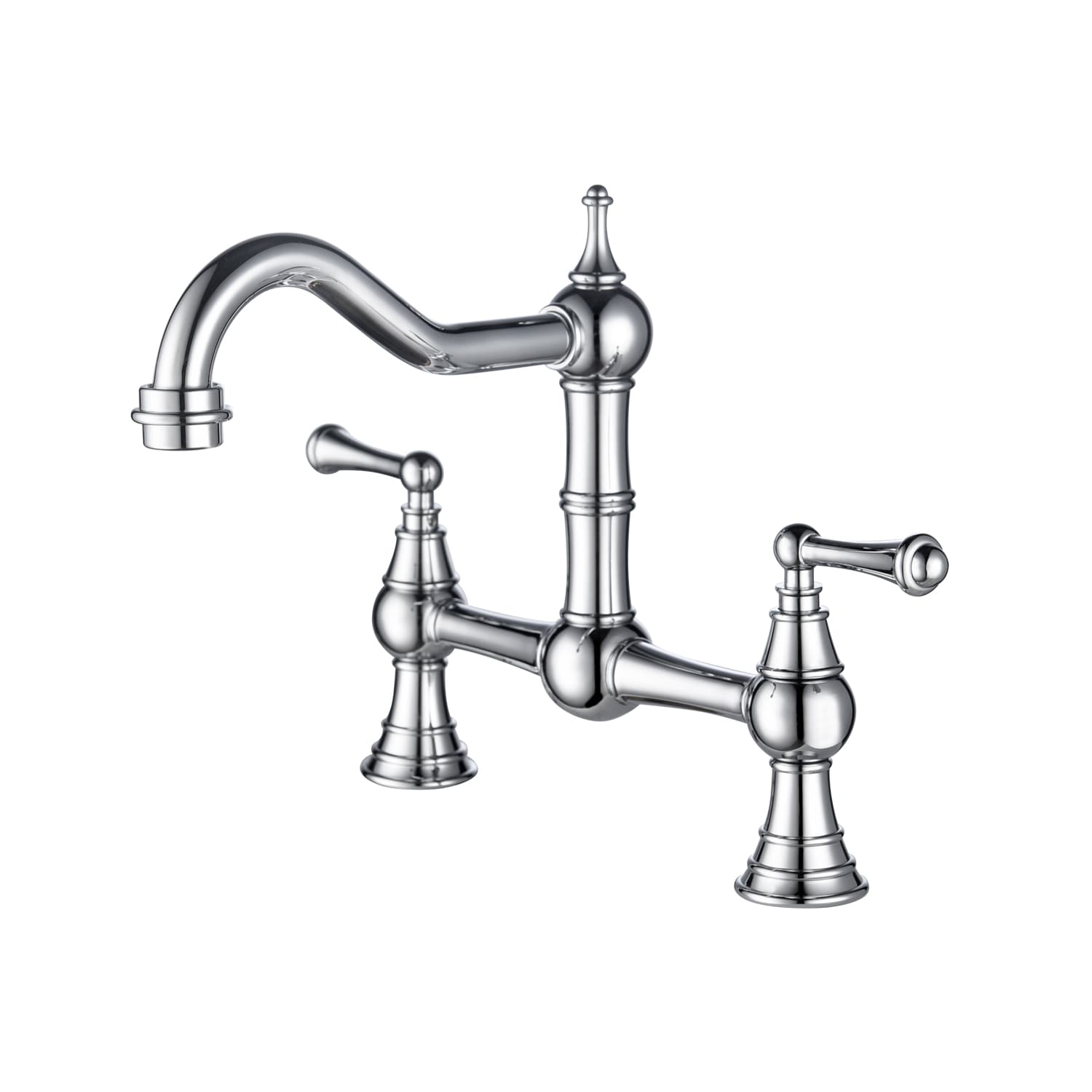 Damerin MSA25 Chrome Widespread 2-handle High-arc Residential Handle Bathroom Sink Faucet