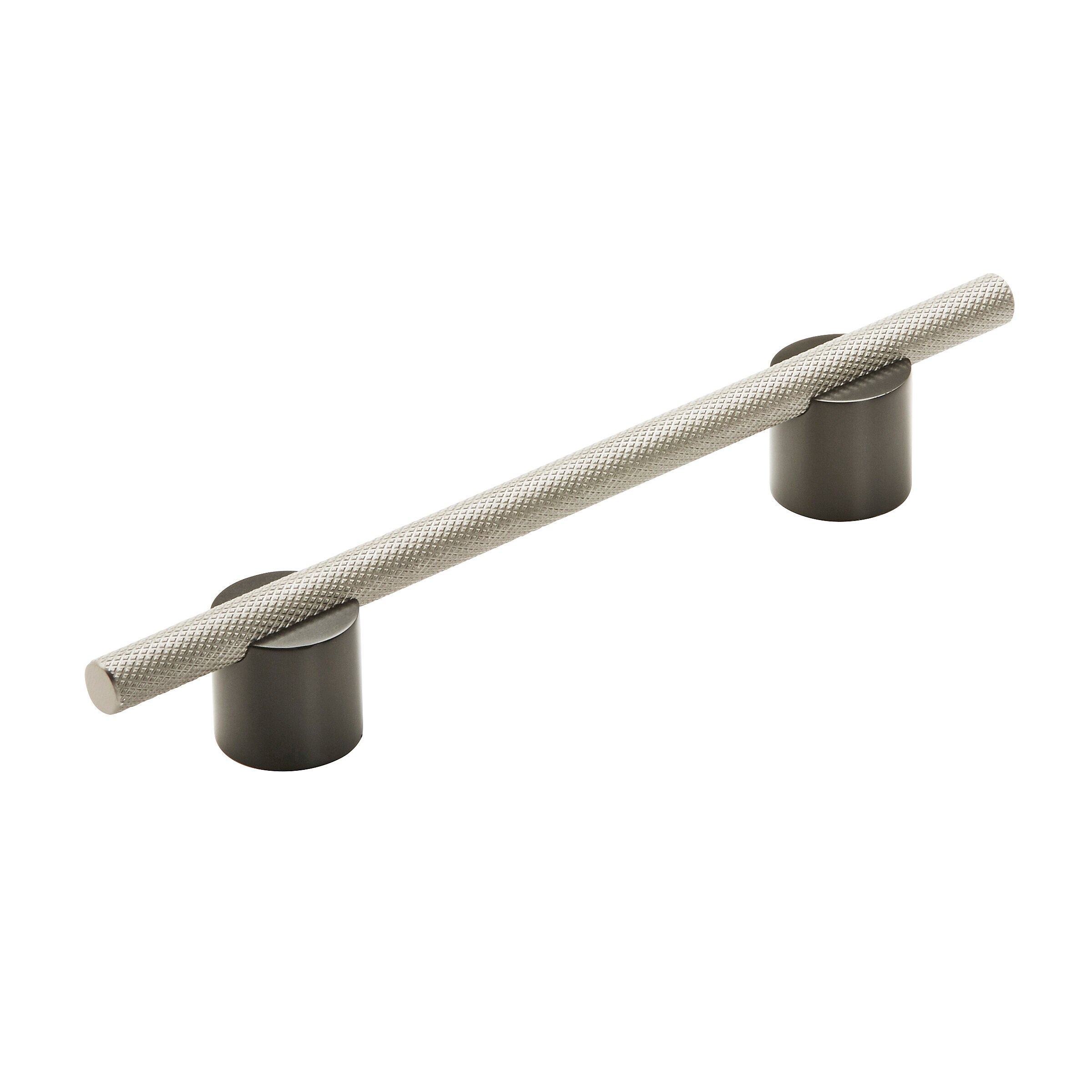 Amerock BP7414128MBSC Transcendent 5-1/16-in , 128mm Center to Center Matte Black/Silver Champagne Cylindrical Bar Drawer Pulls