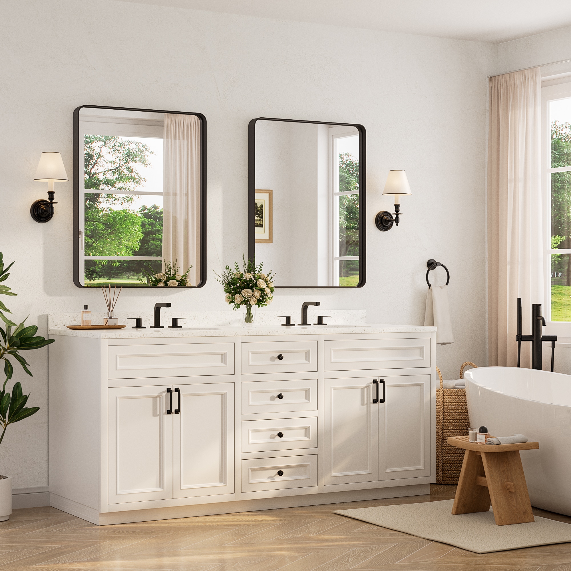 TETOTE LW-TE-BM15-7191BK Framed-Bath-Mirrors - View #2