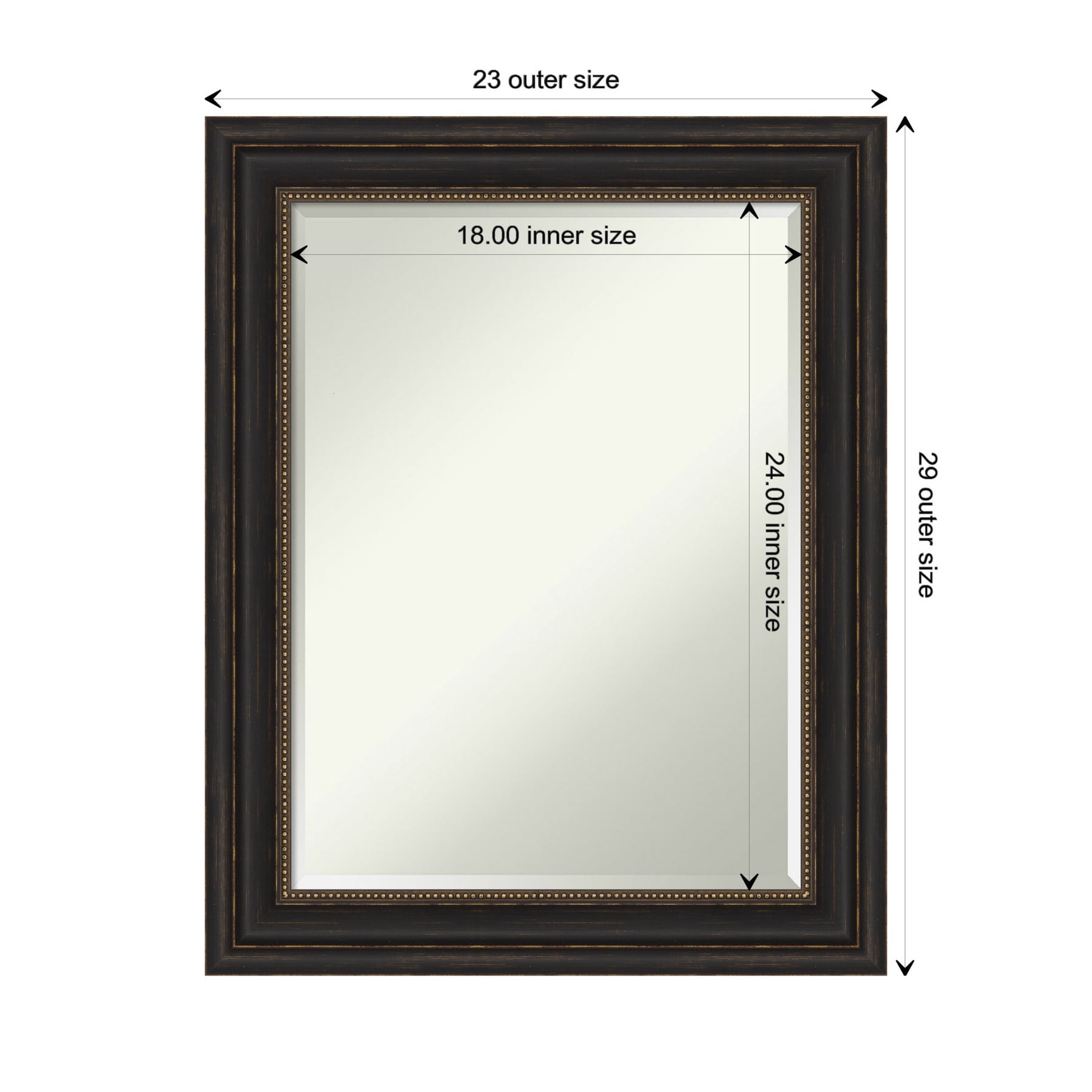 Bronze Beveled Rectangular Bathroom Vanity Mirror