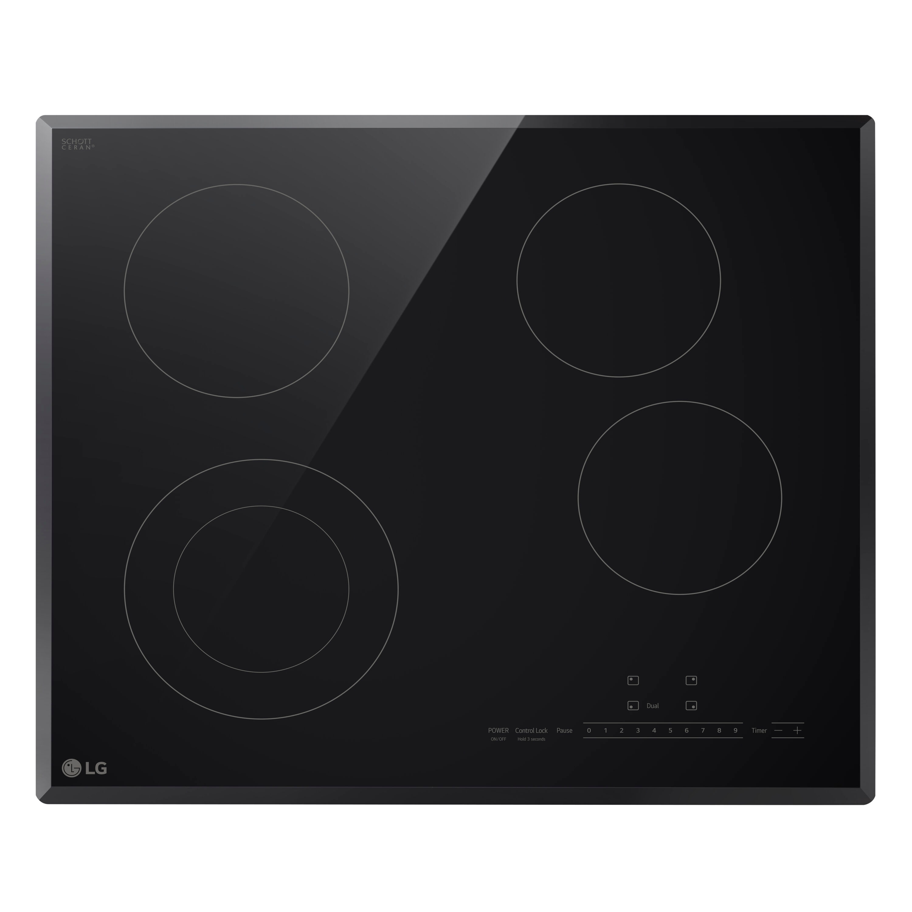 LG CBED2415B 24-in 4 burners Smooth Surface (Radiant) Black Electric Cooktop