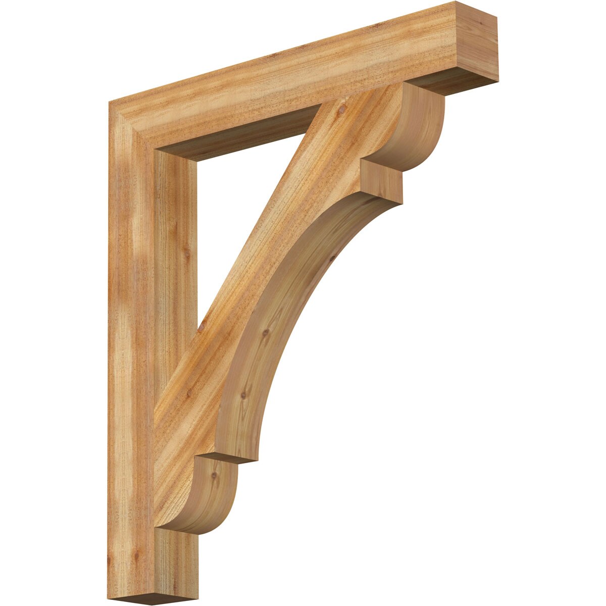 Ekena Millwork BKT06X42X48OLY05RWR Olympic block rough sawn 6-in x 42-in x 48-in Western red cedar Brown Wood Standard bracket