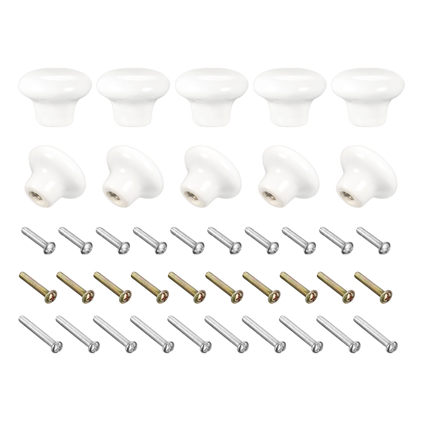 Unique Bargains Ceramic Drawer Knobs 10pcs Vintage Dressers Mushroom Shape Pulls 0.94 Inchx1.26 Inch for Dresser Door Handles Cupboard Wardrobe Drawer(White)