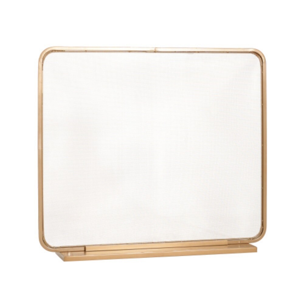 Rainlex 38 in W x 33 in H Gold Iron Fireplace Screen 1-Panel Fire ...