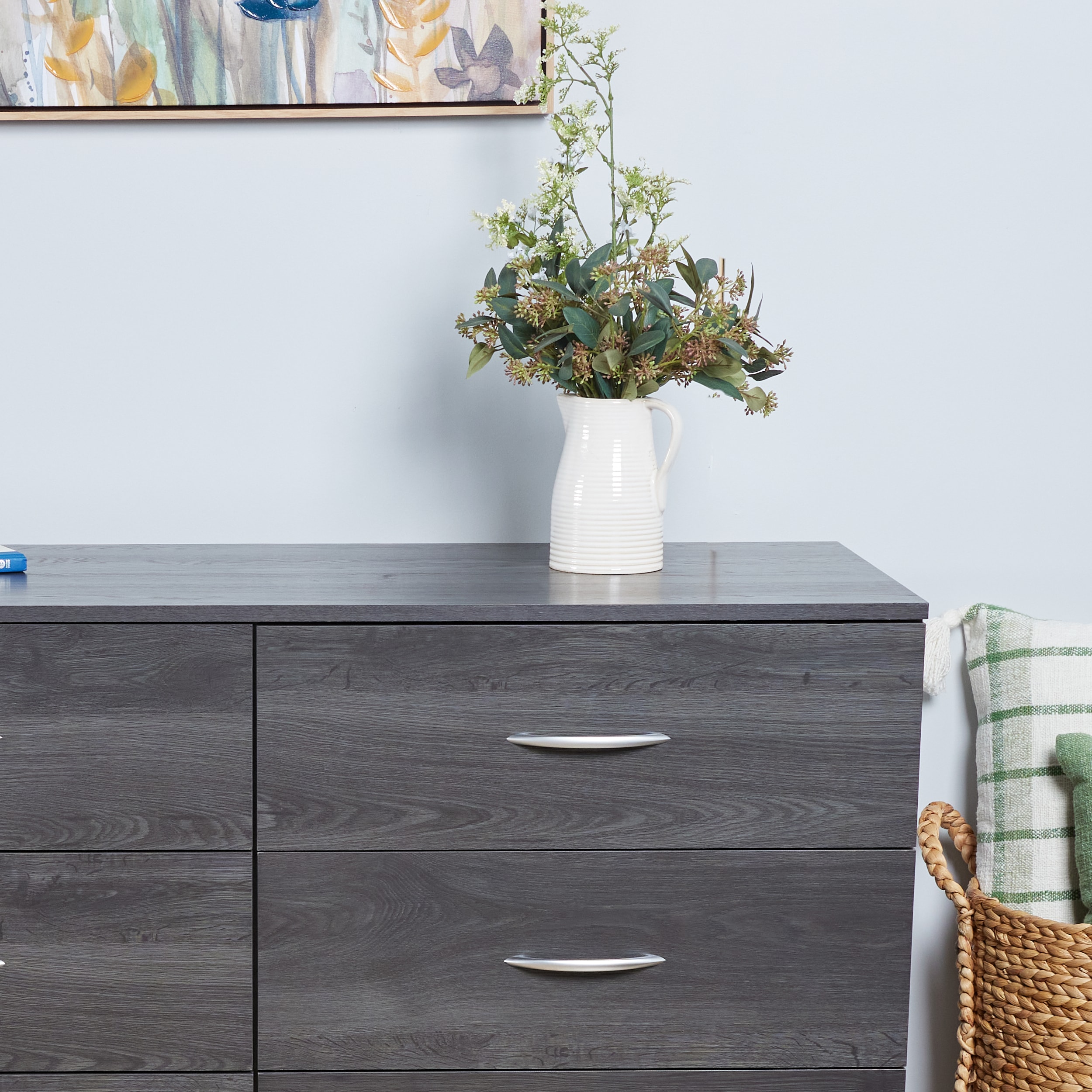 Gray Oak Double Dresser with Soft Close Drawers