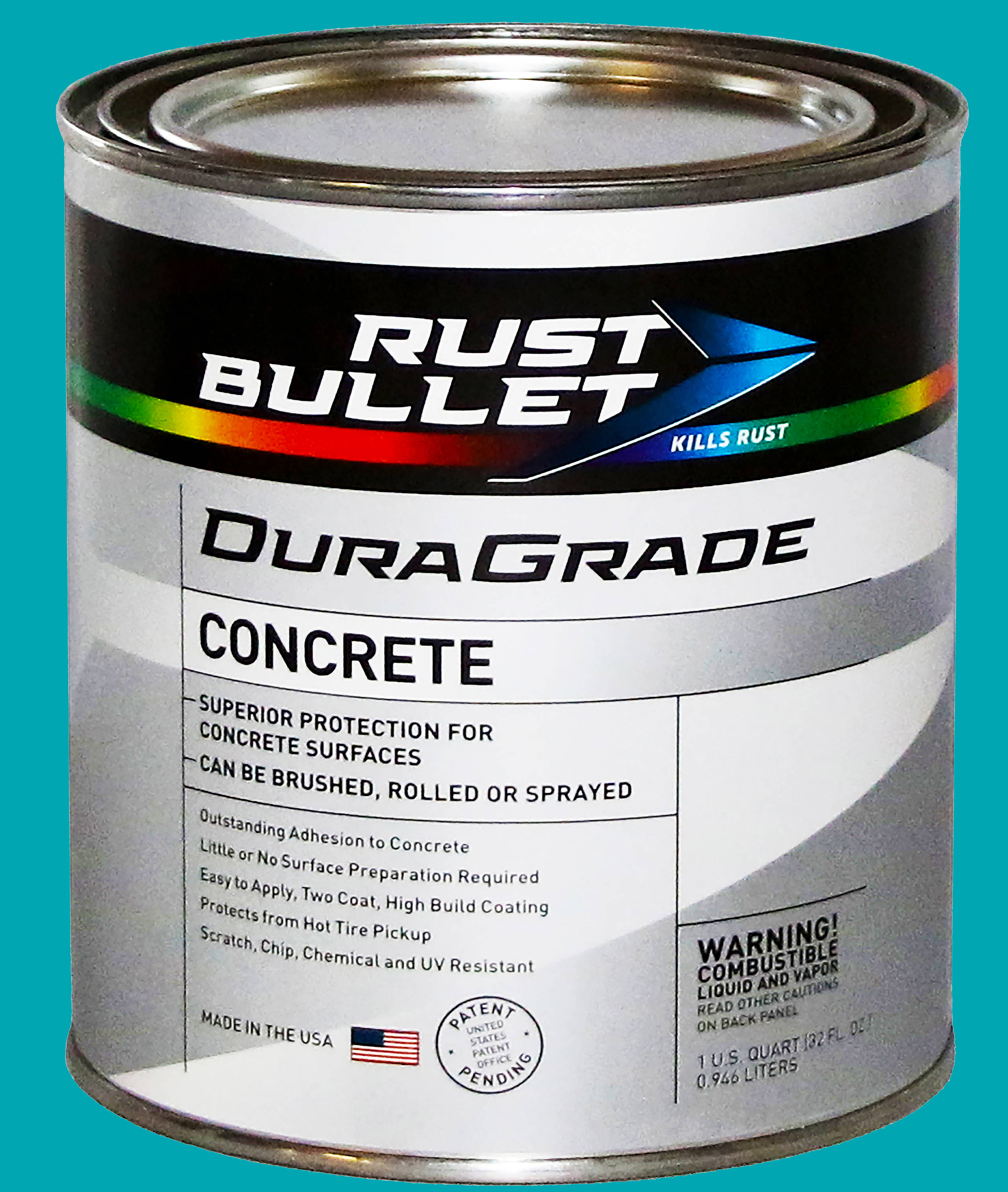 Rust Bullet 850154005297  #174 DuraGrade CONCRETE, Concrete Protective Coating 1-part Turquoise Oil-based Concrete and Garage Floor Paint ( 1-quart )