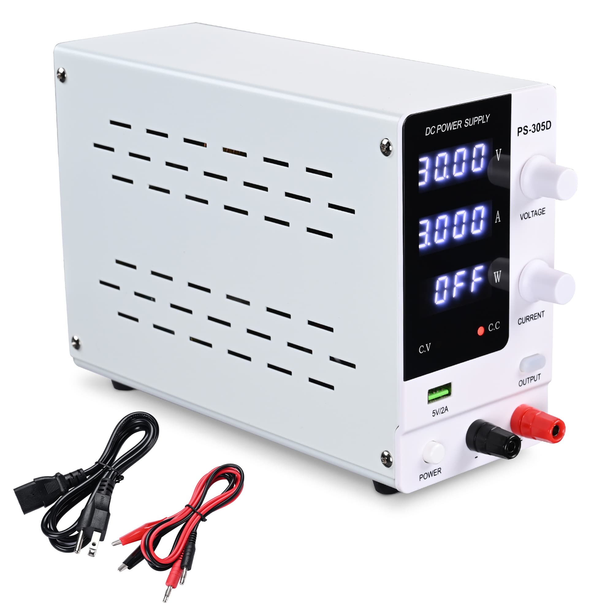 Yescom 15SDS007-305D-09-LO DC Power Supply Variable 30V 5A Test Meter