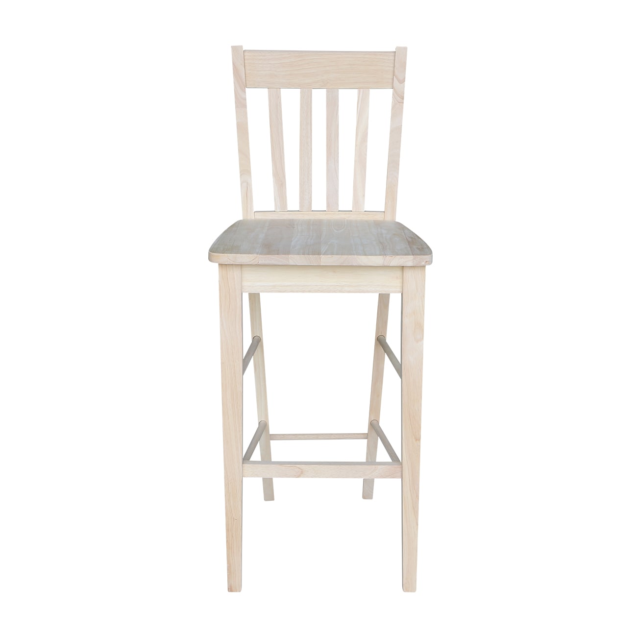 Unfinished Solid Parawood 30" Bar Height Cafe Stool
