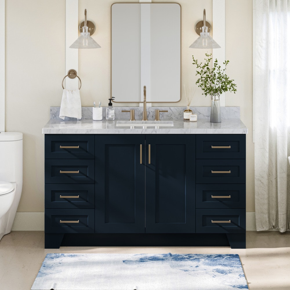 Ariel Taylor 60-in Midnight Blue Bathroom Vanity Base Cabinet Without 