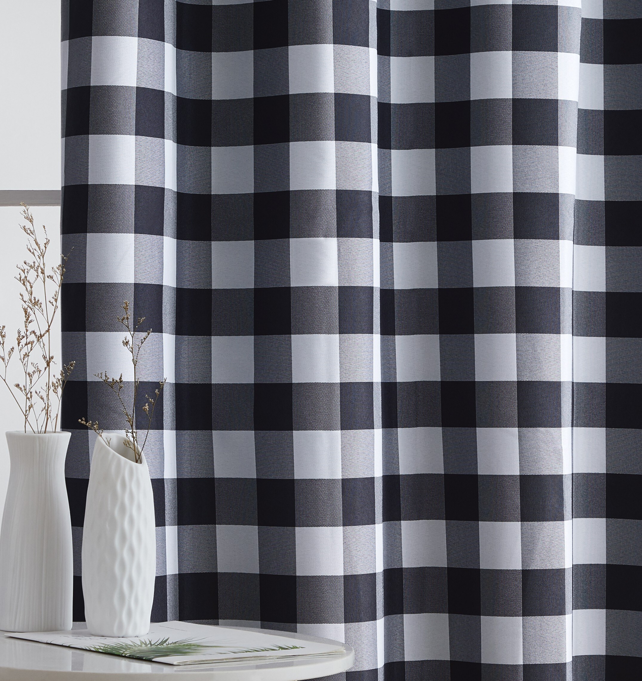 Black Buffalo Check Thermal Insulated Blackout Grommet Curtains