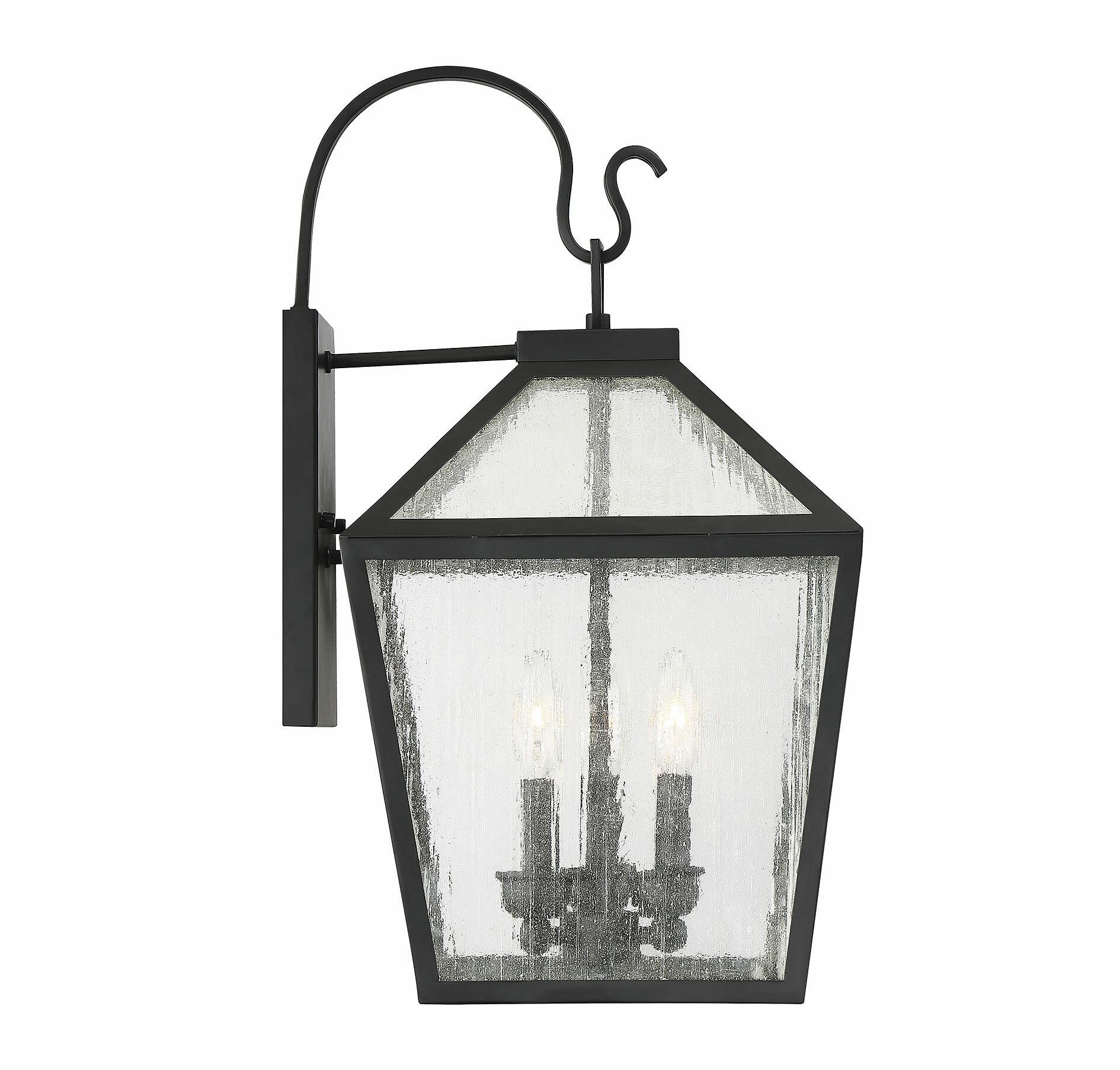 Woodstock Black Metal 3-Light Outdoor Wall Lantern
