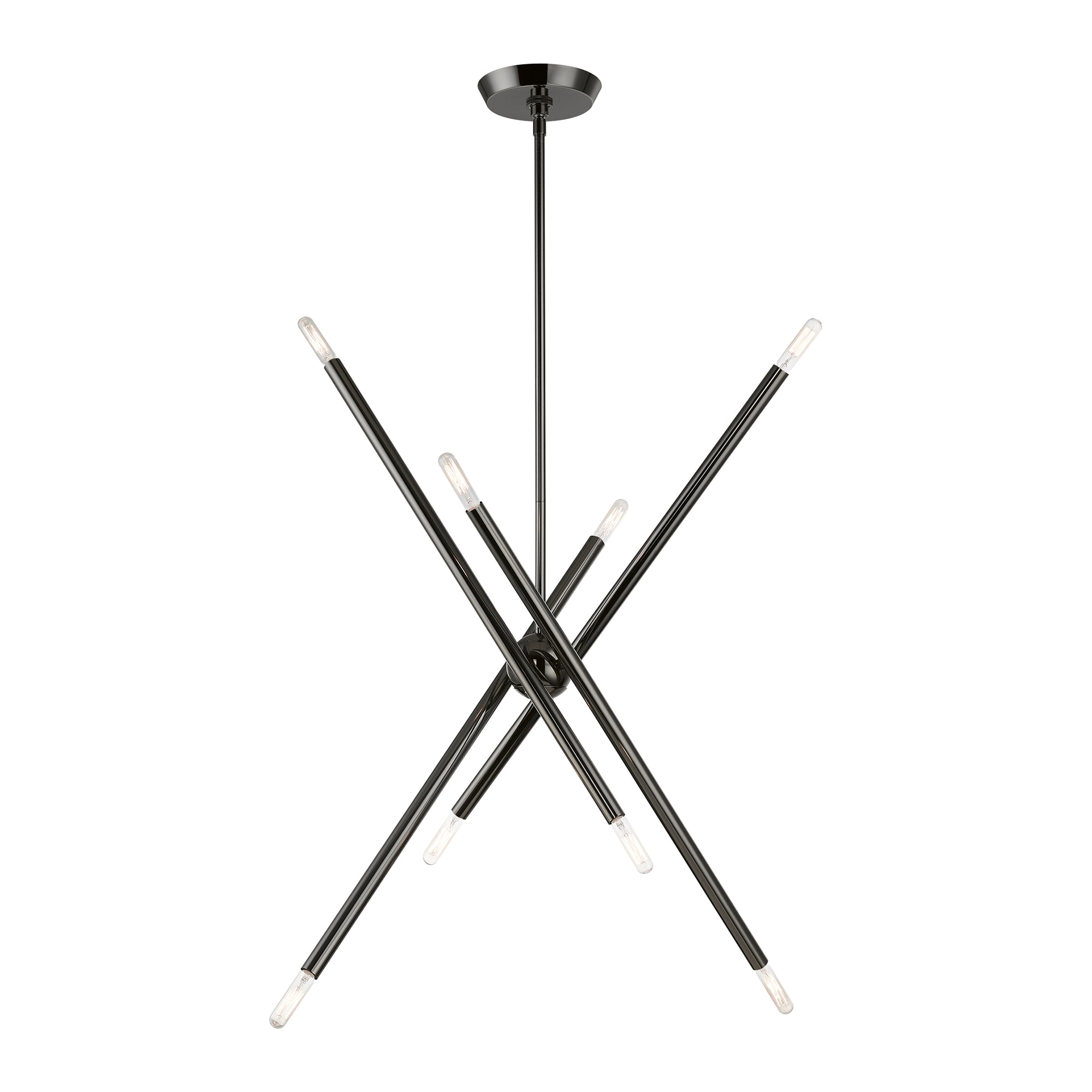 Soho Organic Asymmetrical 8-Light Black Chrome Chandelier