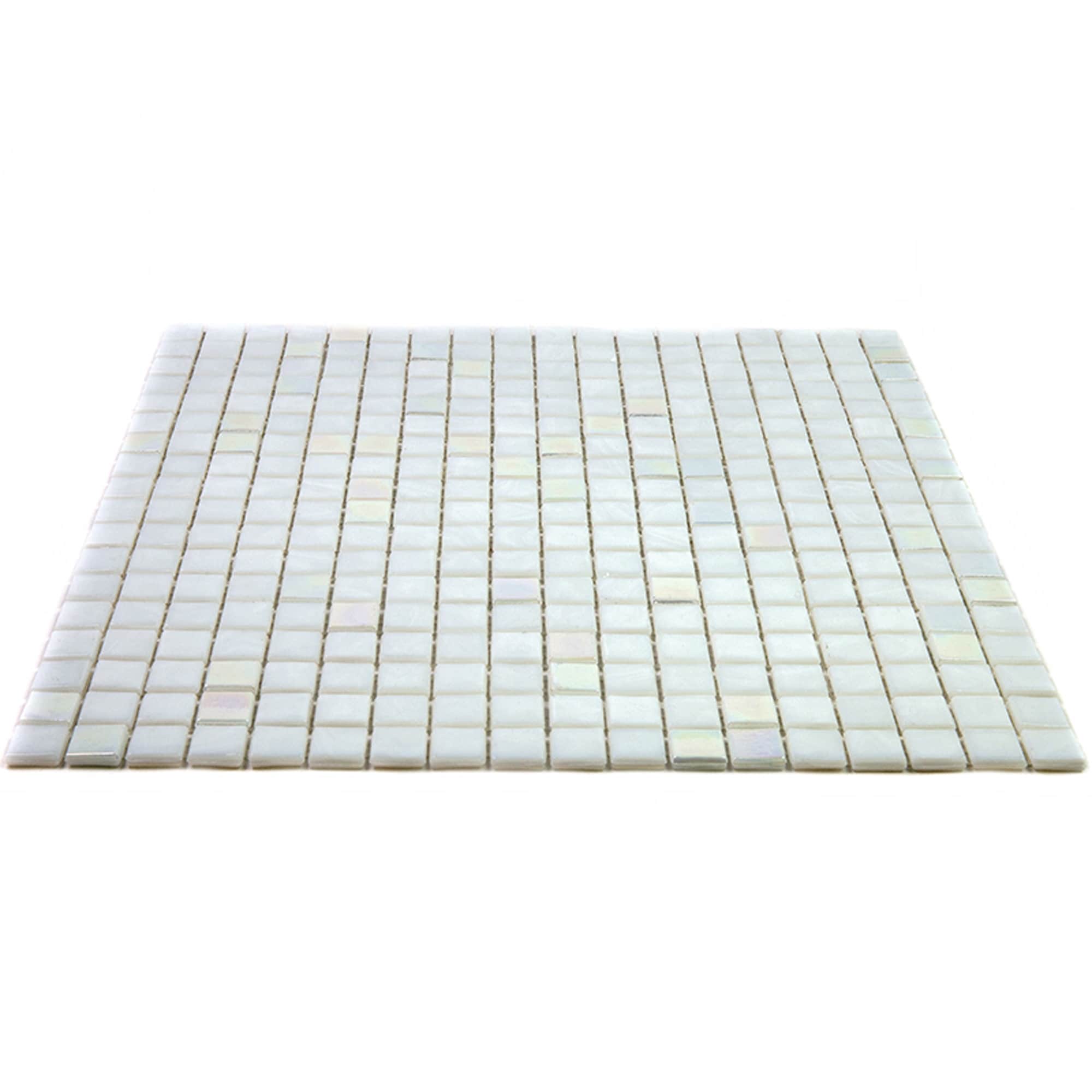 Pearl White Glossy Glass Mosaic Tile for Walls and Floors
