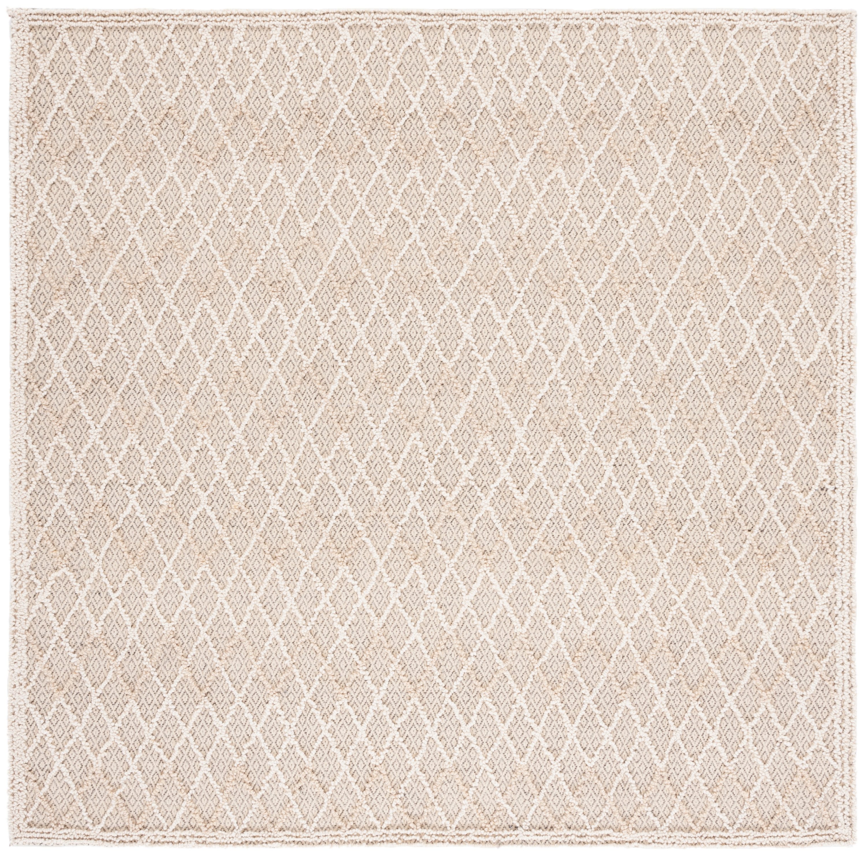 Safavieh TRC209A-6SQ Trace Elvine 6 x 6 (ft) Tufted Wool Ivory/Black Square Indoor Geometric Farmhouse/Cottage Area rug