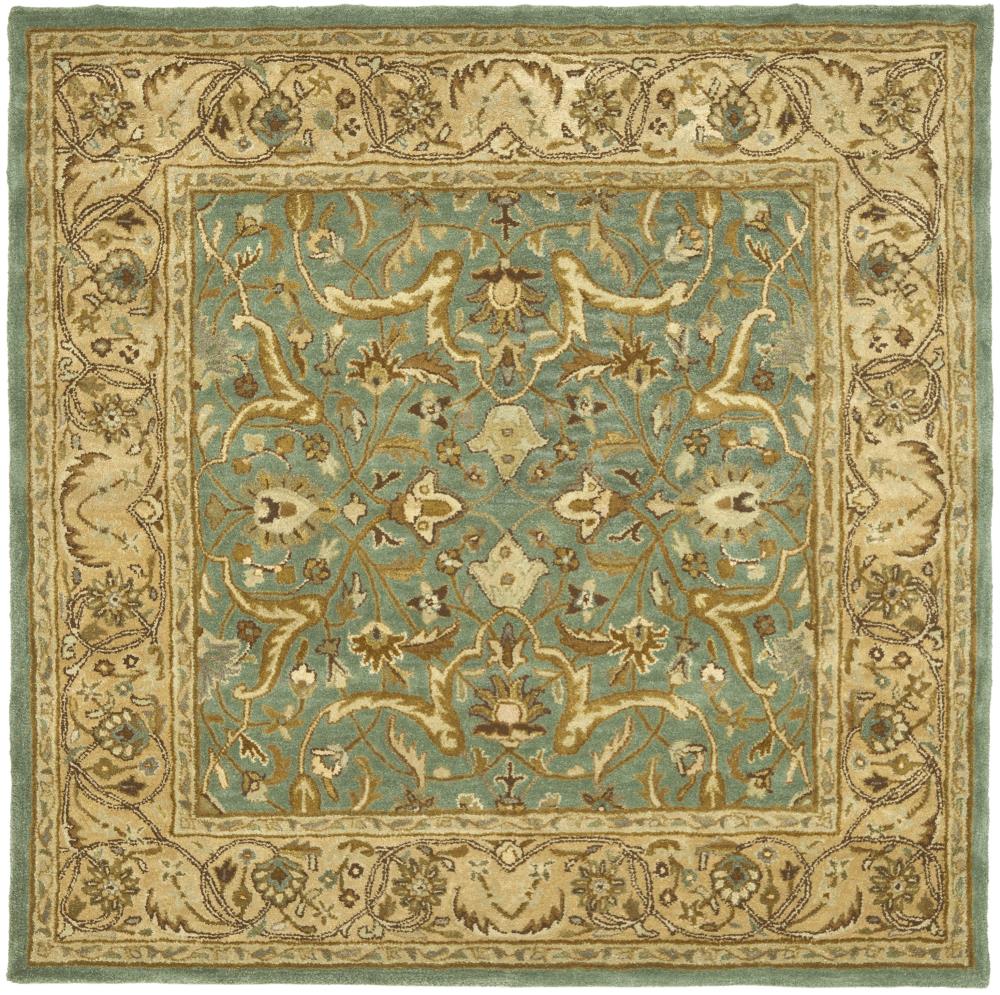 Safavieh HG915A-6SQ Heritage Agal 6 x 6 (ft) Tufted Wool Blue/Beige Square Indoor Floral/Botanical Oriental Area rug