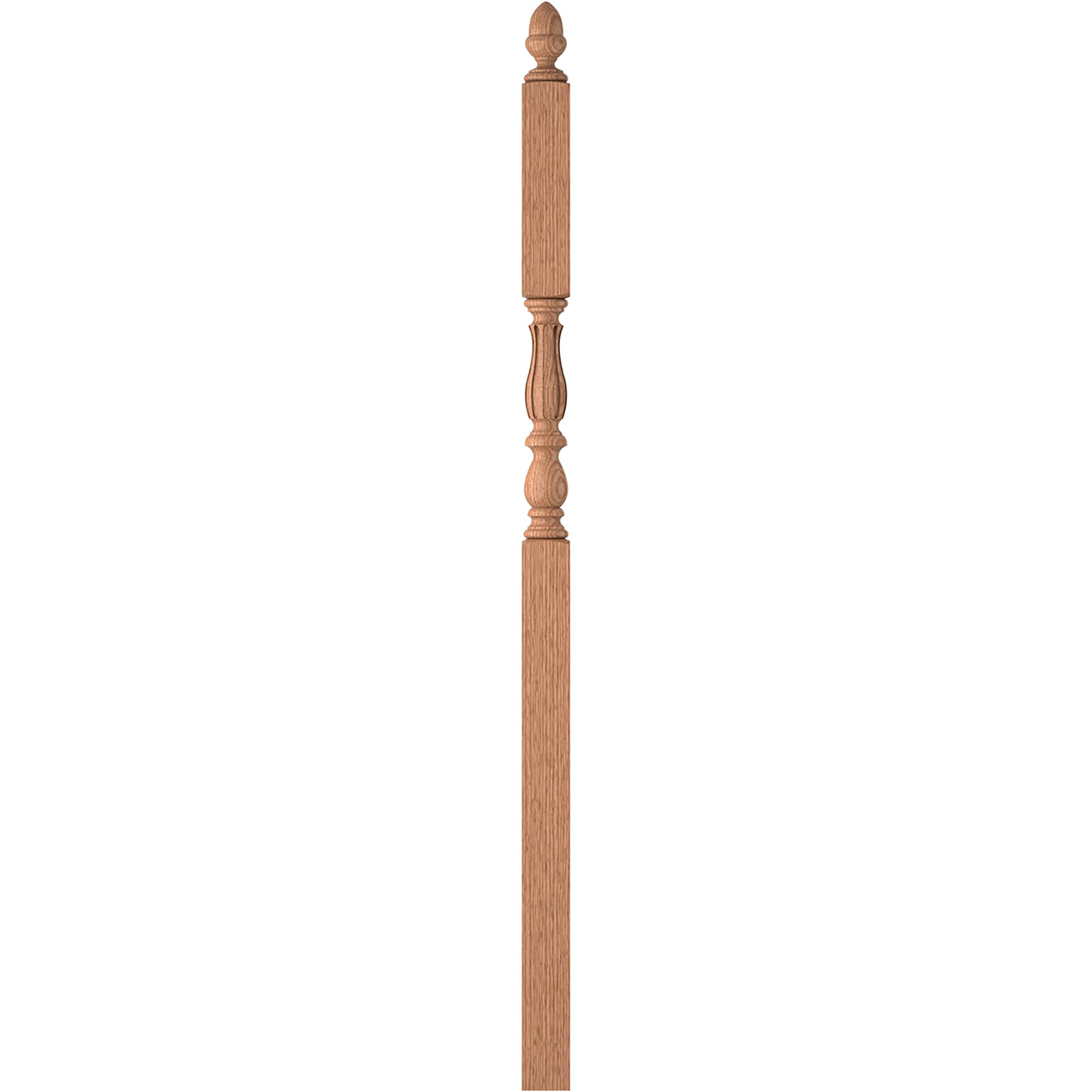 L.J. Smith Stair Systems LJF-3946-O Harbor 3.25-in x 72.6875-in Unfinished Red oak Intermediate Stair Newel Post