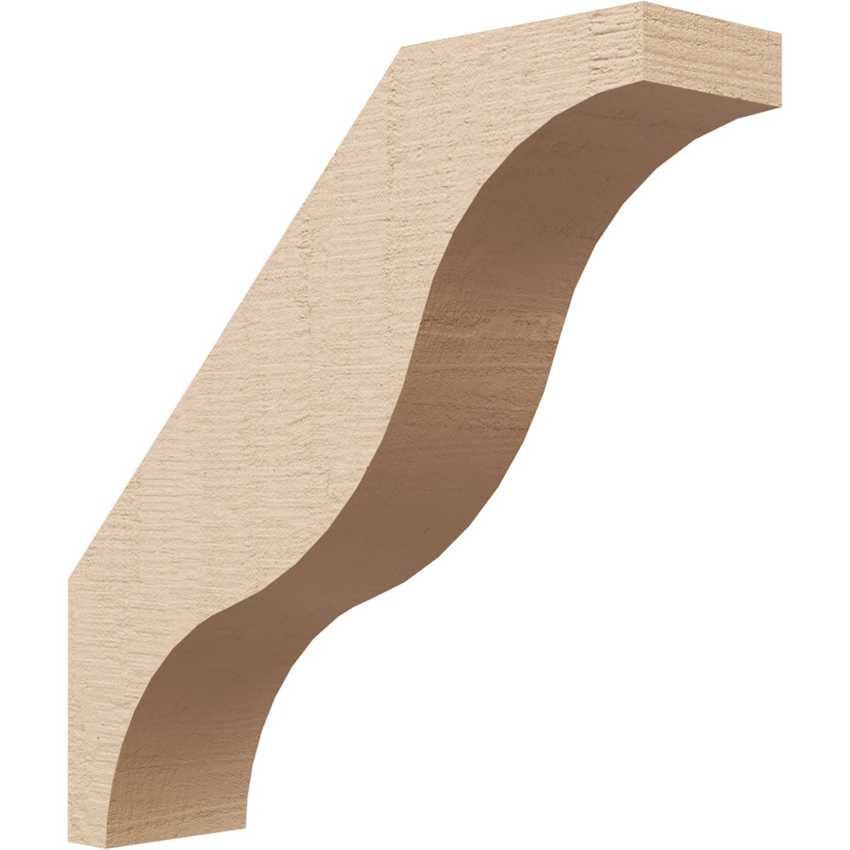 Ekena Millwork BRCUR03X12X12FSTRCPR 3-in x 12-in x 12-in Primed Urethane Funston Rough Cedar TimberThane Knee Brace