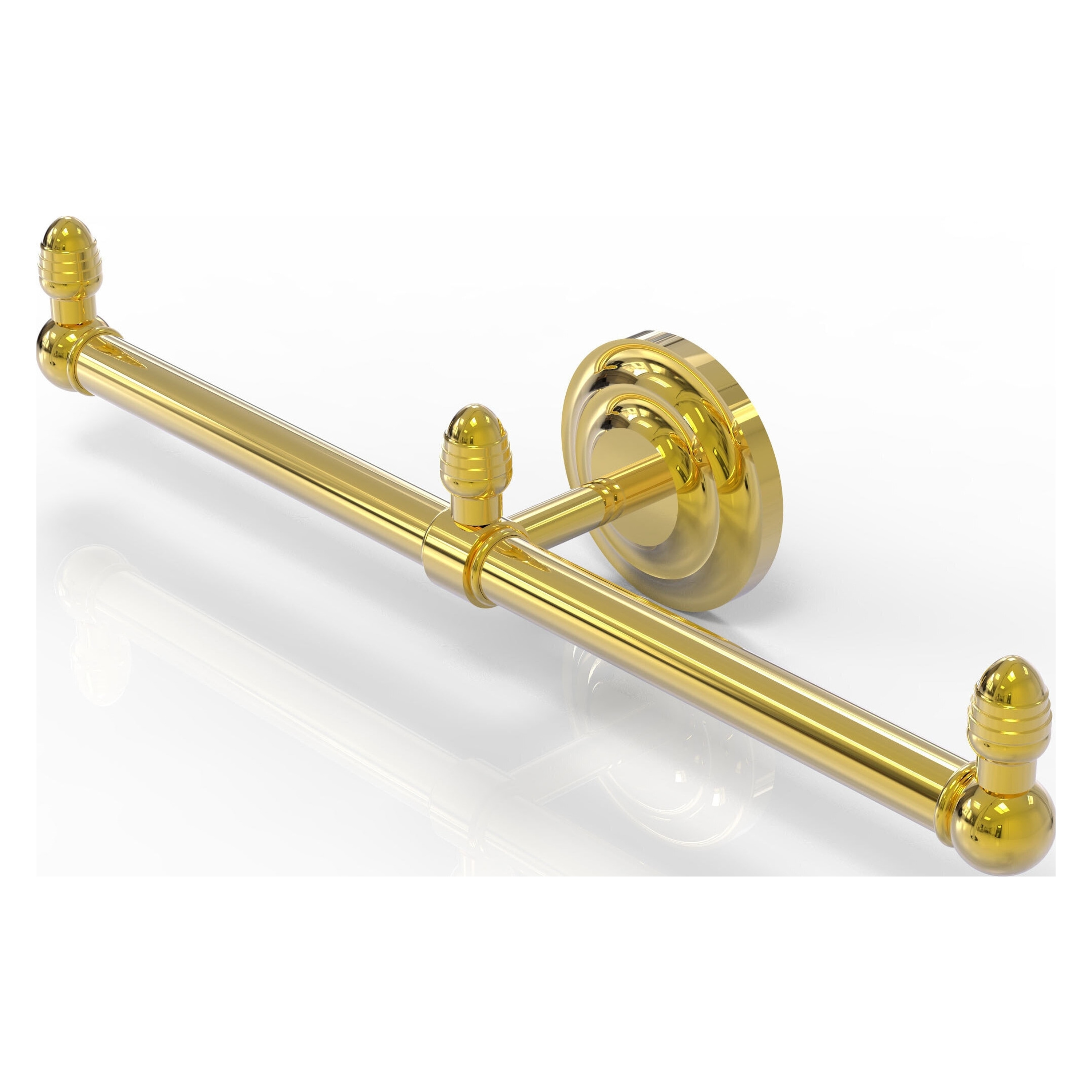 Allied Brass BPQN-HTB-2-PB Que New 15-in double Polished Brass Wall mount Double Towel Bar