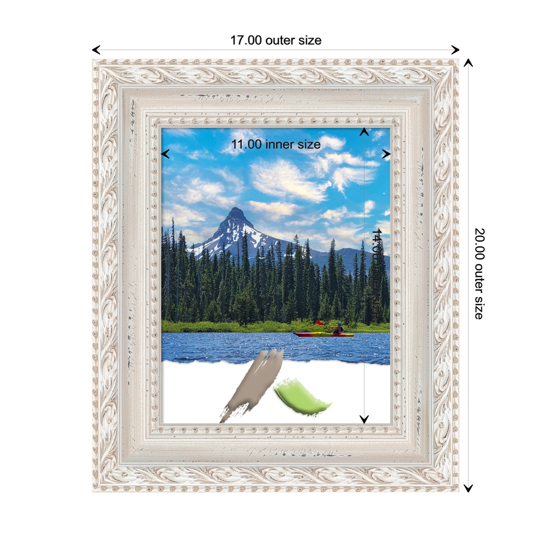 Opera Off White Distressed Wood Picture Frame 11x14