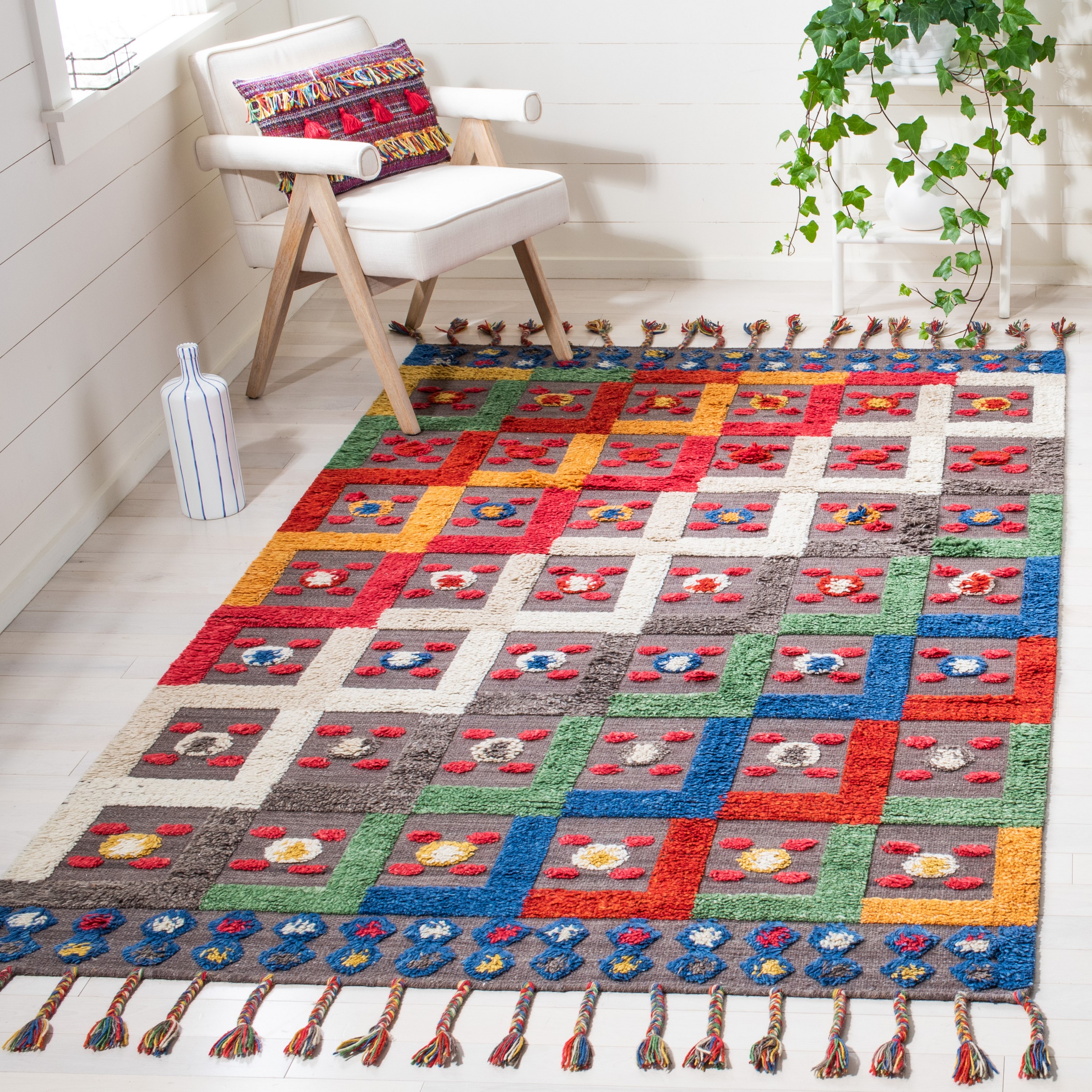 Hand-Tufted Casablanca Blue Wool Shag Rug 8' x 10'