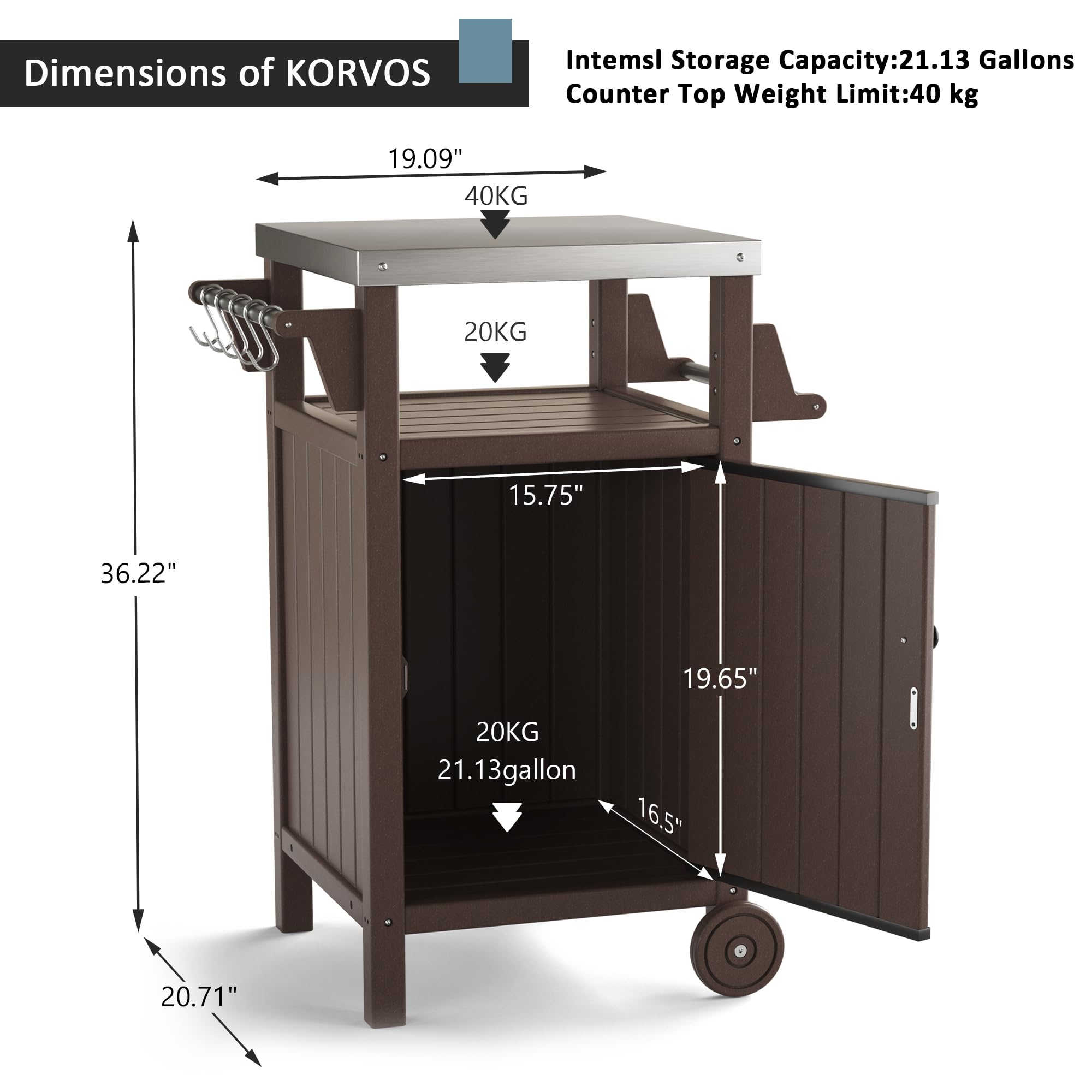Poly furniture DC-SS01-BR Grill-Carts-Grill-Stands - View #8