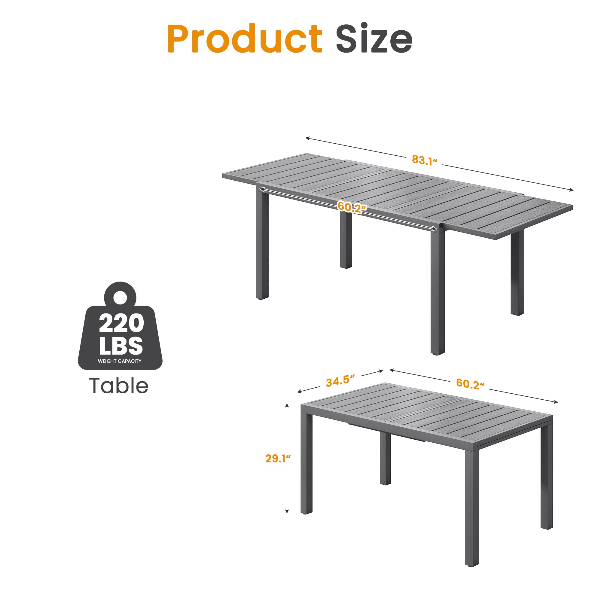 Serwall LS-JYSSCZ-GY Patio-Tables - View #2